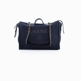 Chanel Zip Deauville Bag Navy Microchip