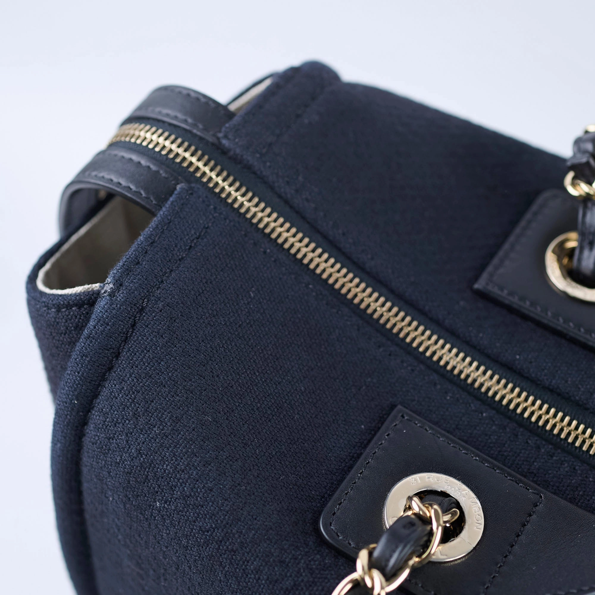 Chanel Zip Deauville Bag Navy Microchip