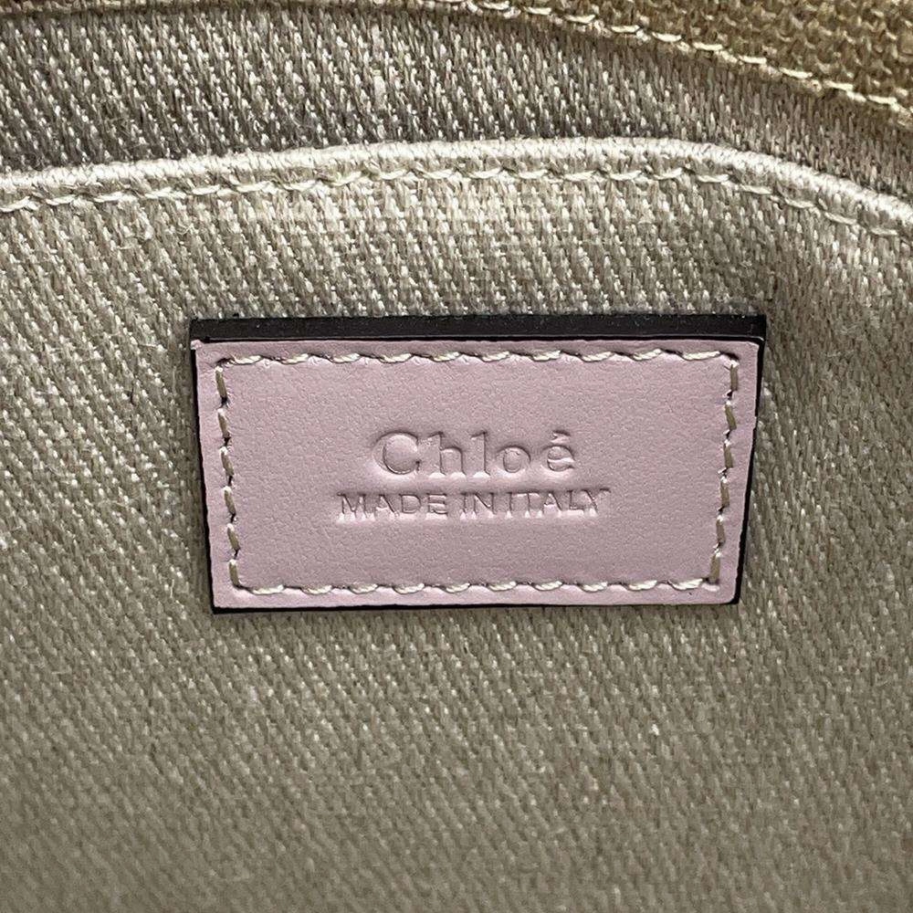 Chloe Woody 2WAY Shoulder Bag Beige/PinkCHC22AP237 Canvas Leather Size Mini