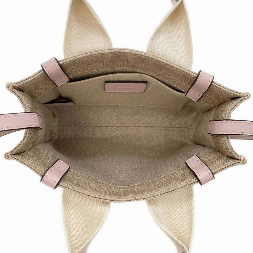Chloe Woody 2WAY Shoulder Bag Beige/PinkCHC22AP237 Canvas Leather Size Mini