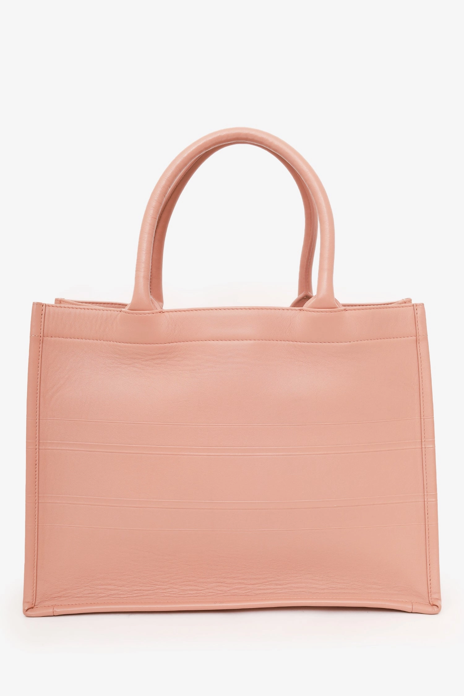 Christian Dior 2020 Pink Oblique Embossed Leather Medium Book Tote