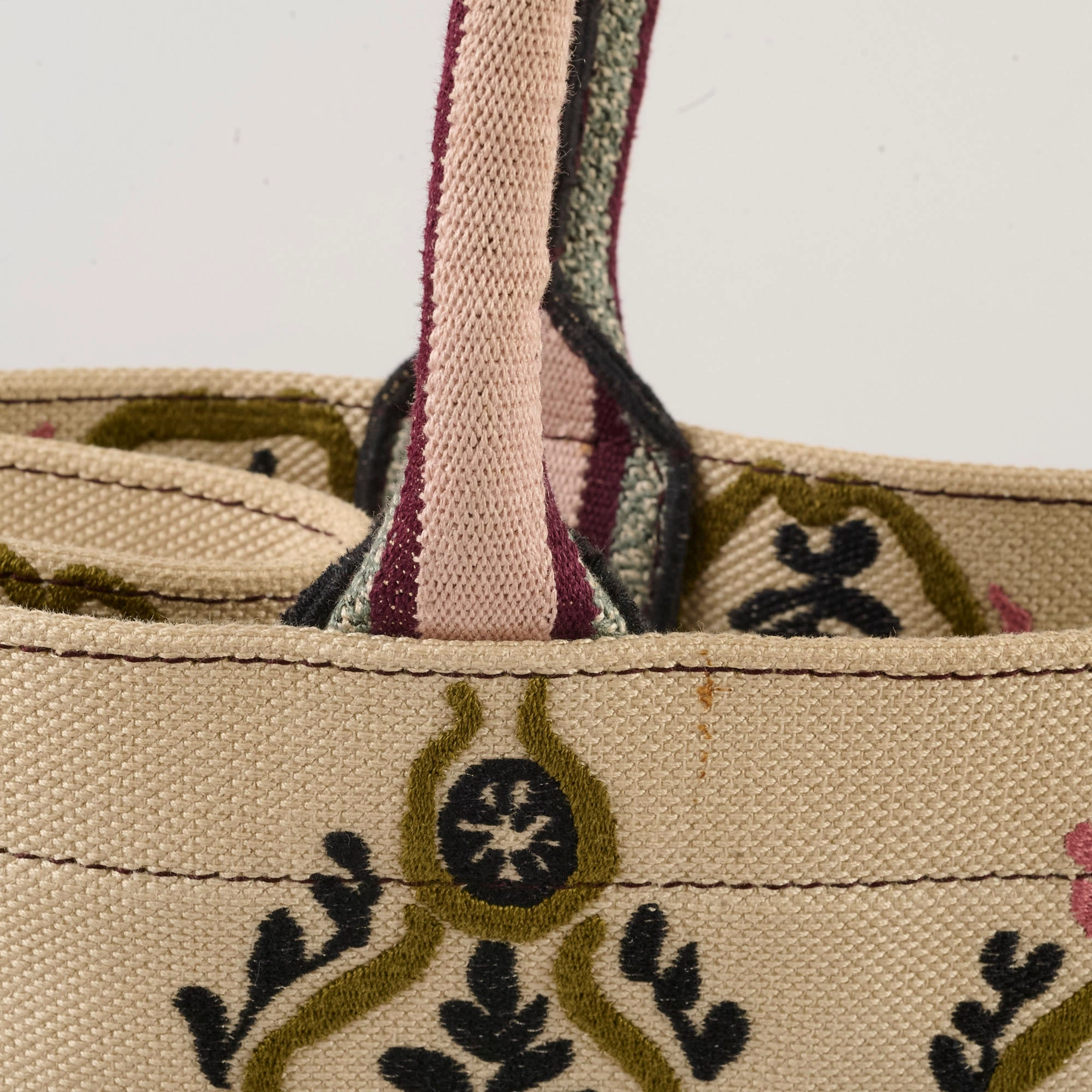 Christian Dior Canvas Embroidered Geometric Medium Book Tote