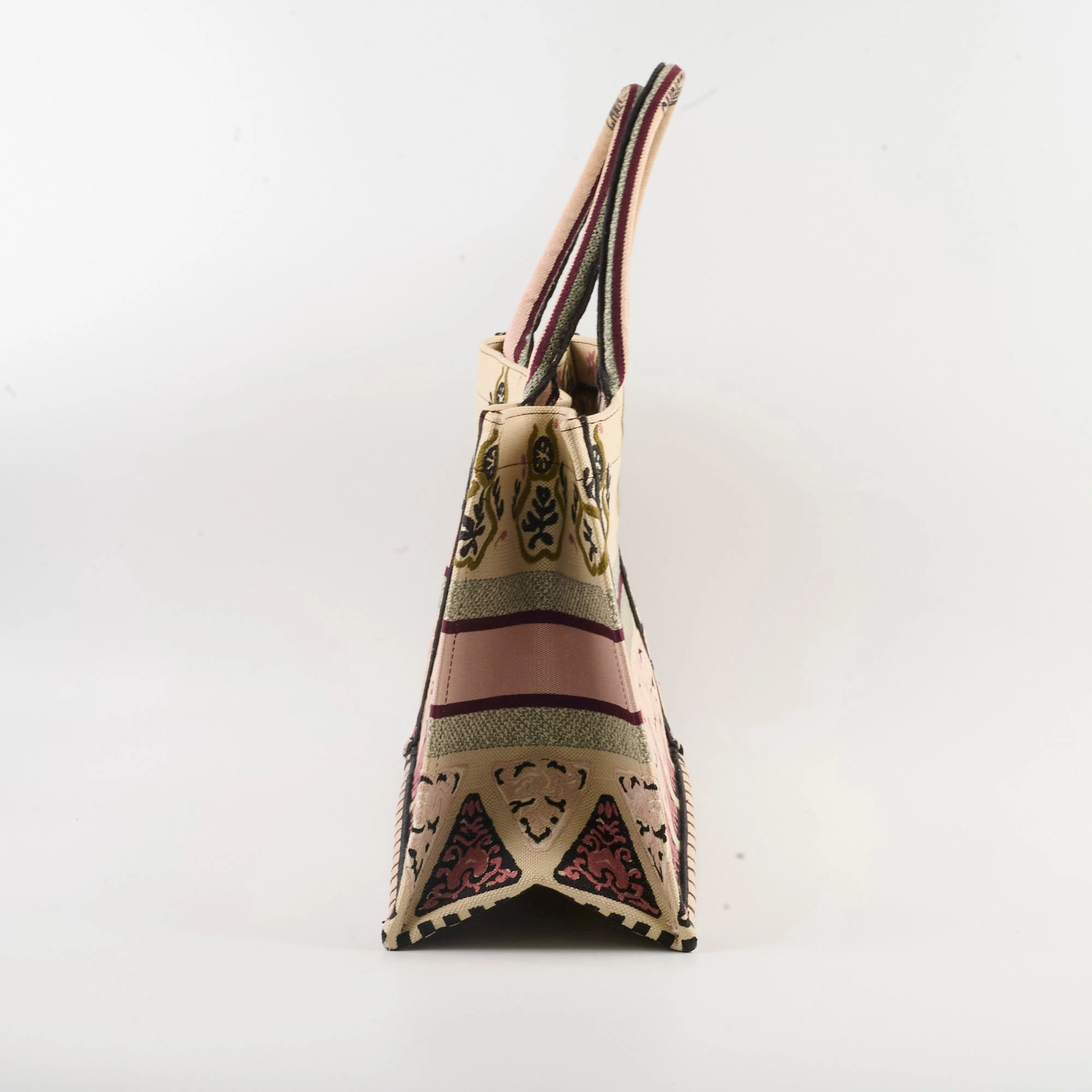 Christian Dior Canvas Embroidered Geometric Medium Book Tote