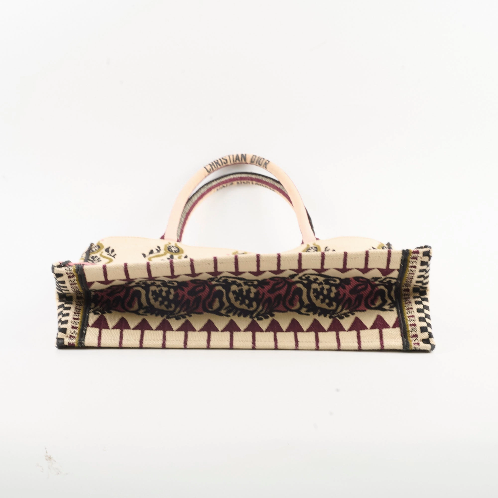 Christian Dior Canvas Embroidered Geometric Medium Book Tote