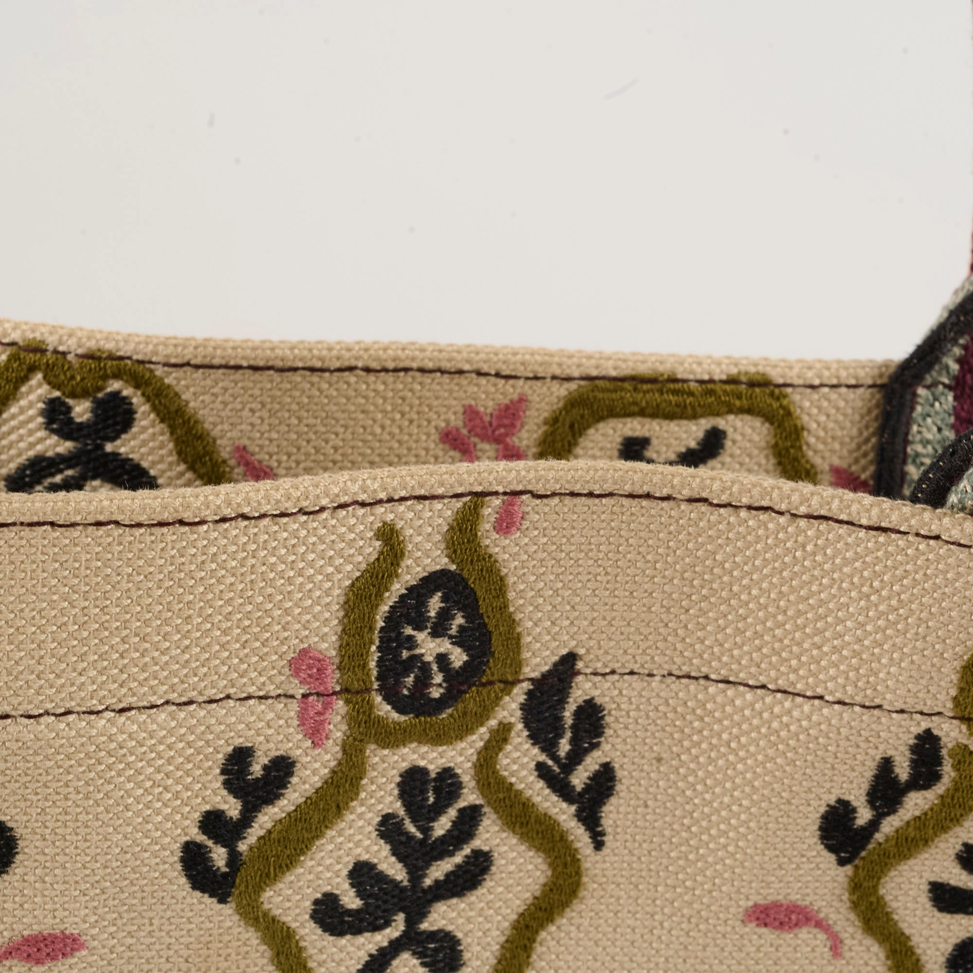 Christian Dior Canvas Embroidered Geometric Medium Book Tote