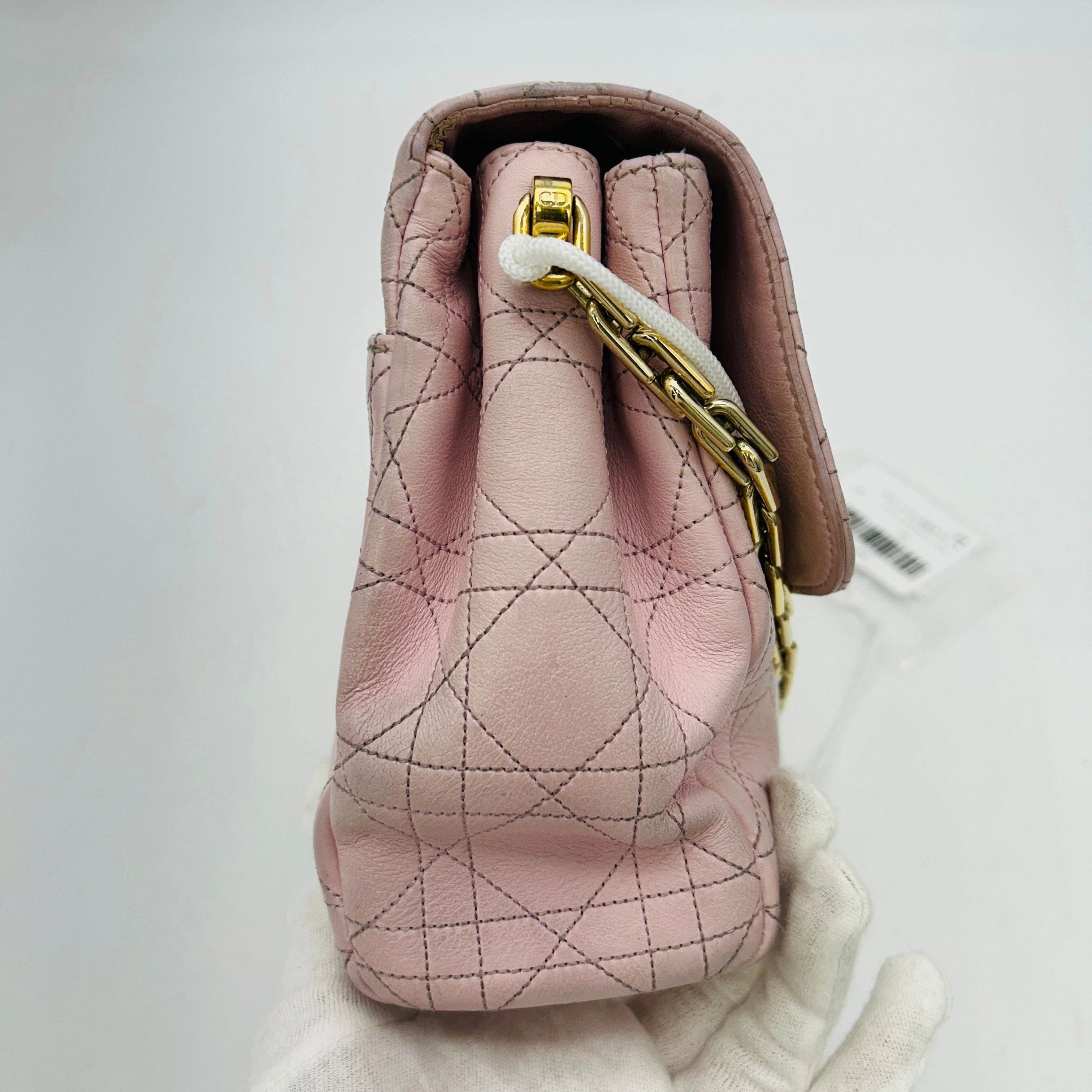 Christian Dior Diorling Flap Shoulder Bag Shoulder bag in Calfskin, Light Gold Hardware  LA24534