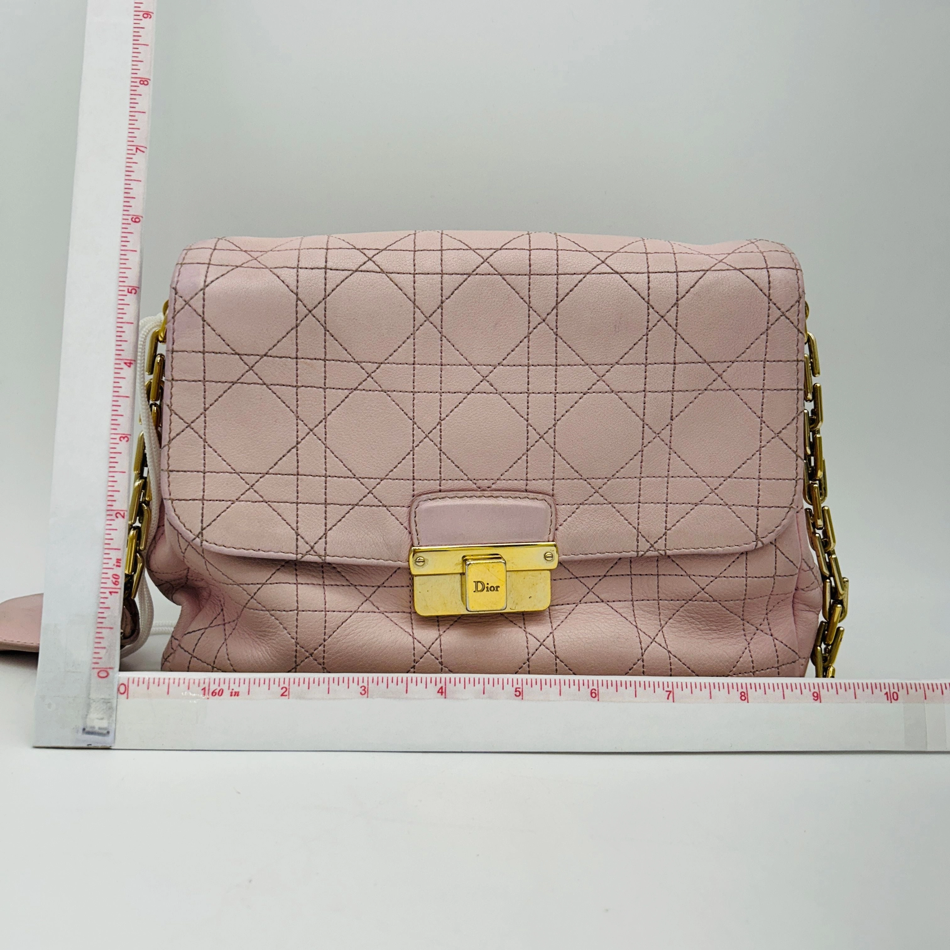 Christian Dior Diorling Flap Shoulder Bag Shoulder bag in Calfskin, Light Gold Hardware  LA24534