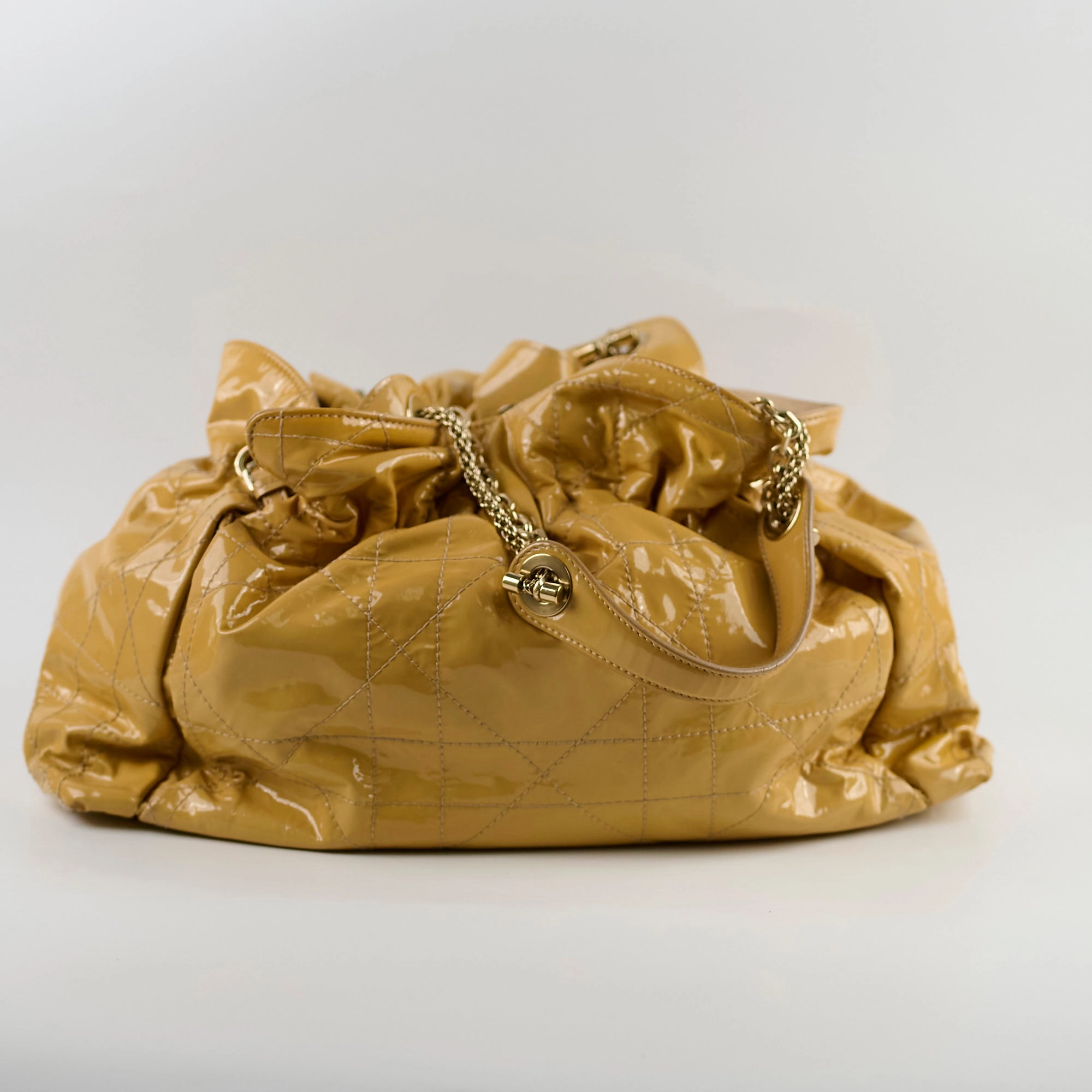 Christian Dior Le Trente Patent Shoulder Bag Beige