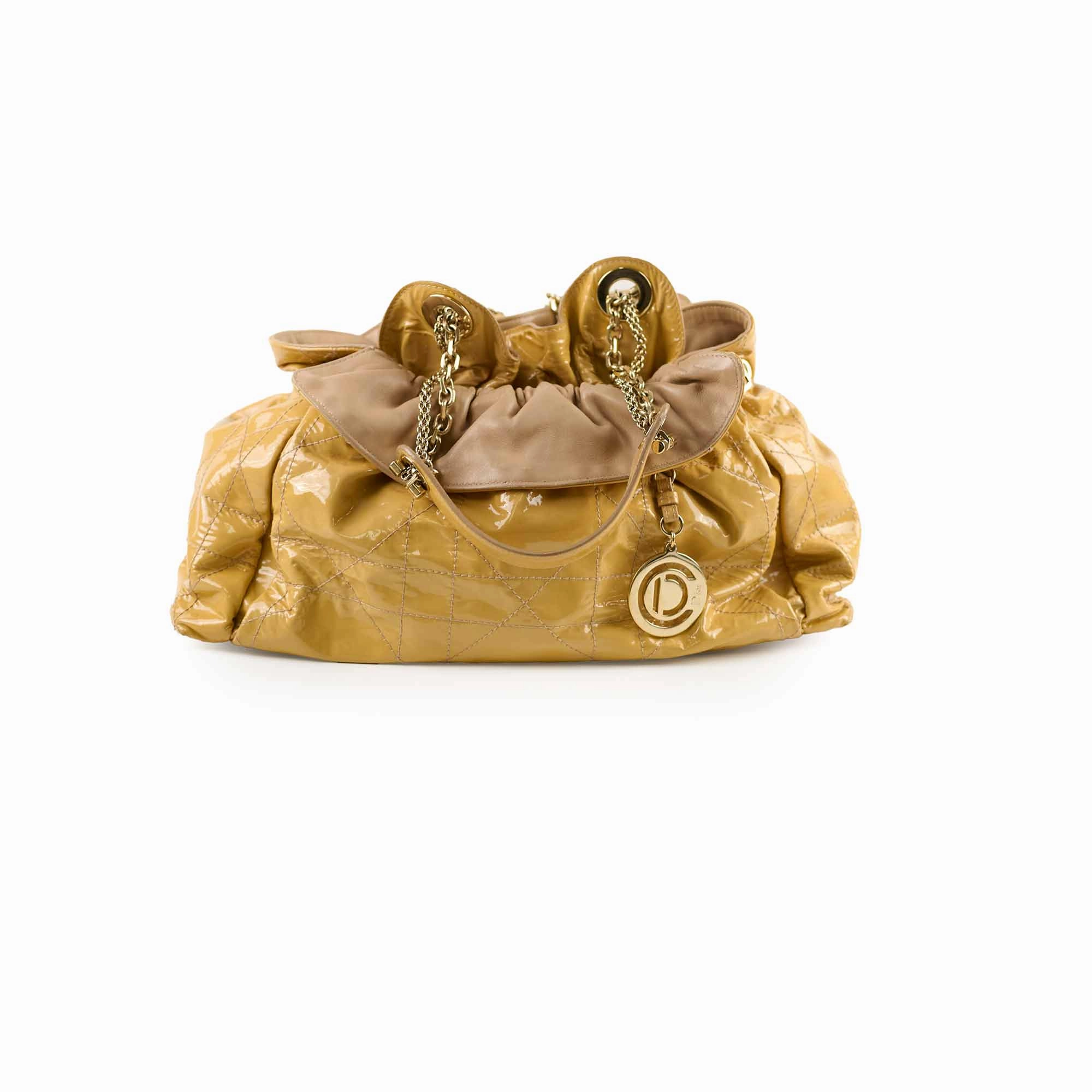 Christian Dior Le Trente Patent Shoulder Bag Beige