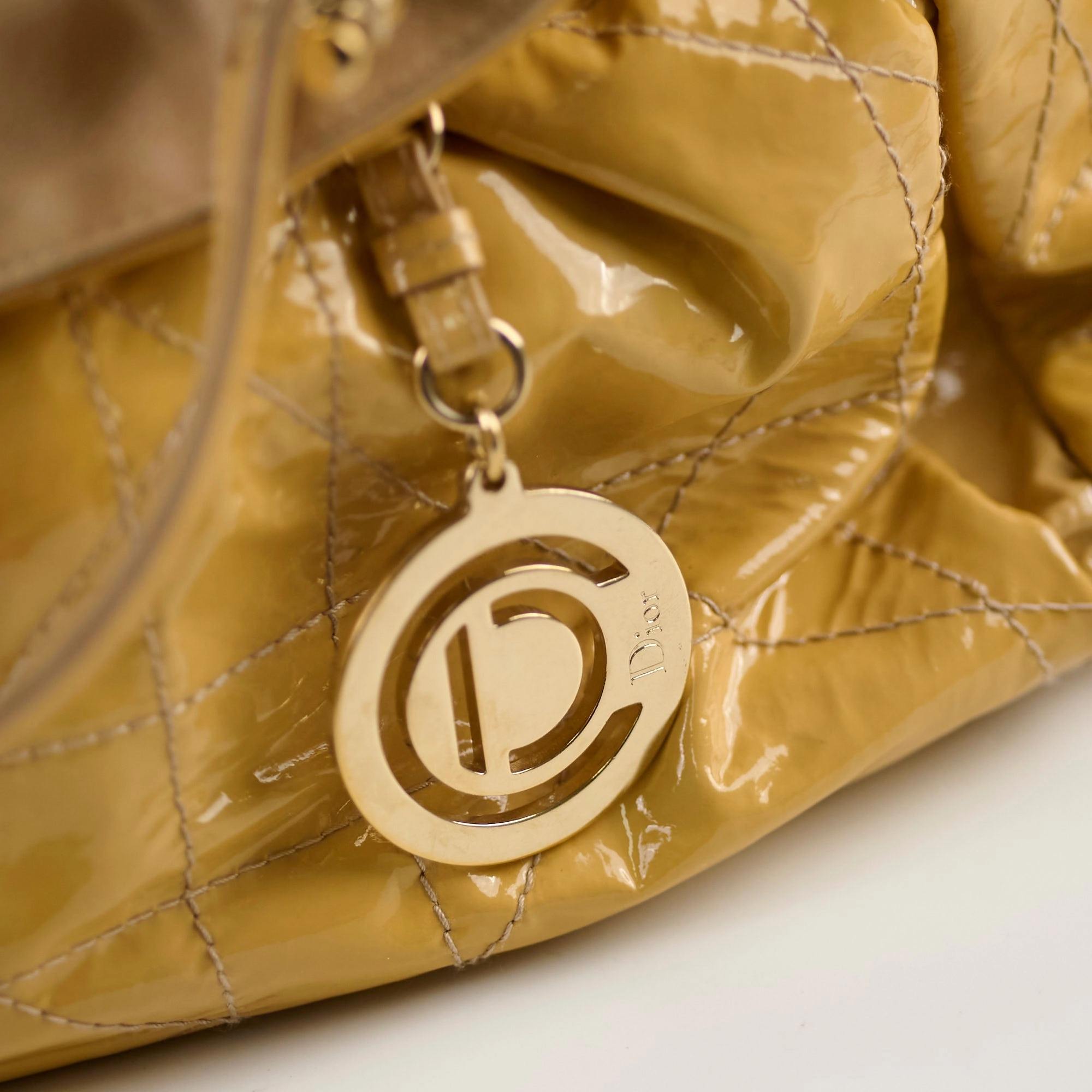 Christian Dior Le Trente Patent Shoulder Bag Beige