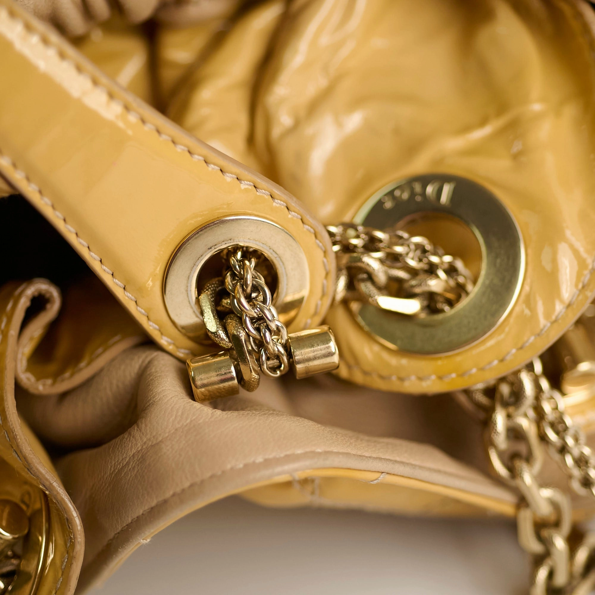Christian Dior Le Trente Patent Shoulder Bag Beige