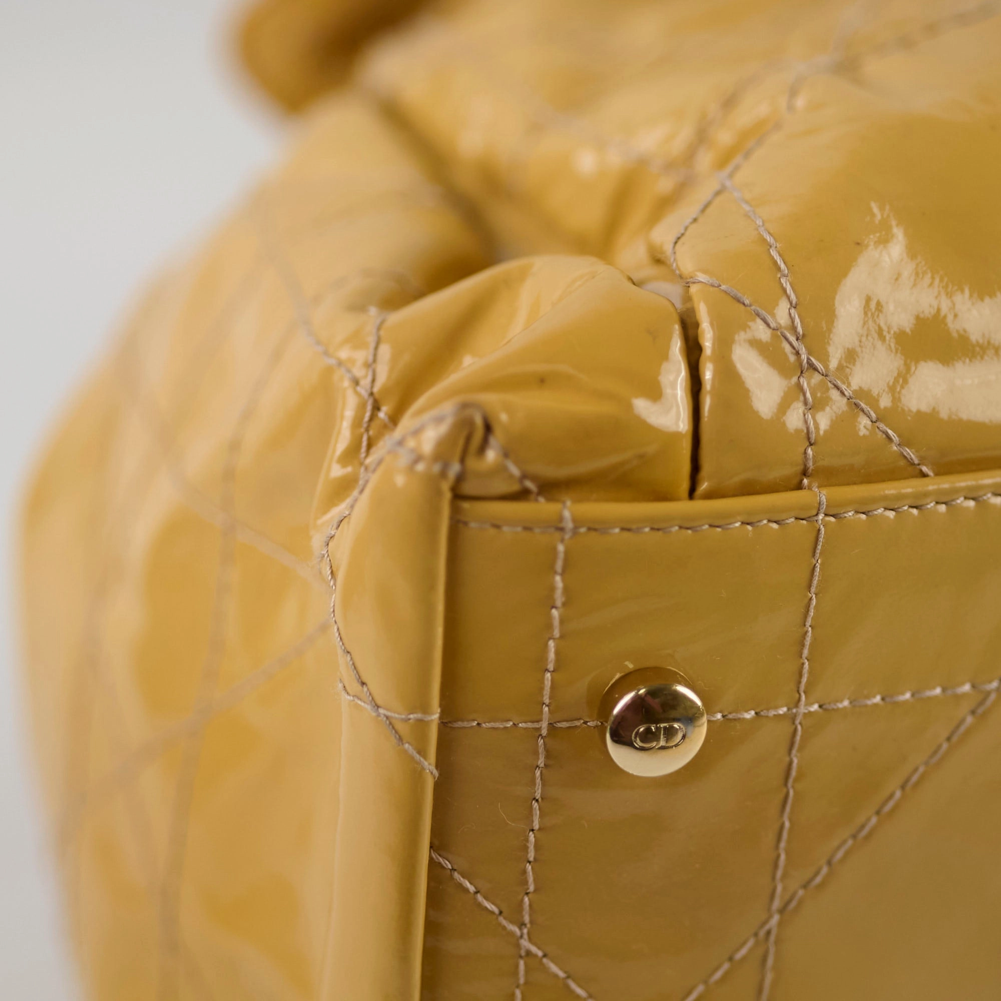 Christian Dior Le Trente Patent Shoulder Bag Beige
