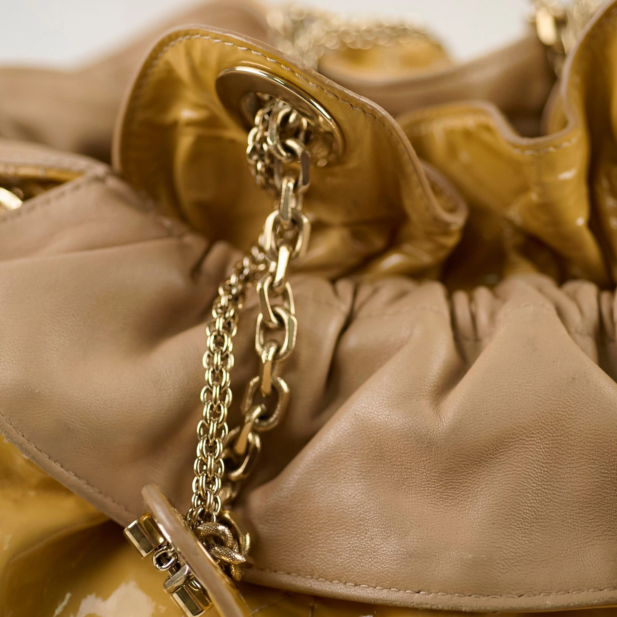Christian Dior Le Trente Patent Shoulder Bag Beige
