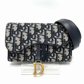 Christian Dior Leather Canvas Fanny Pack Sling Bag (Pre-Owned)