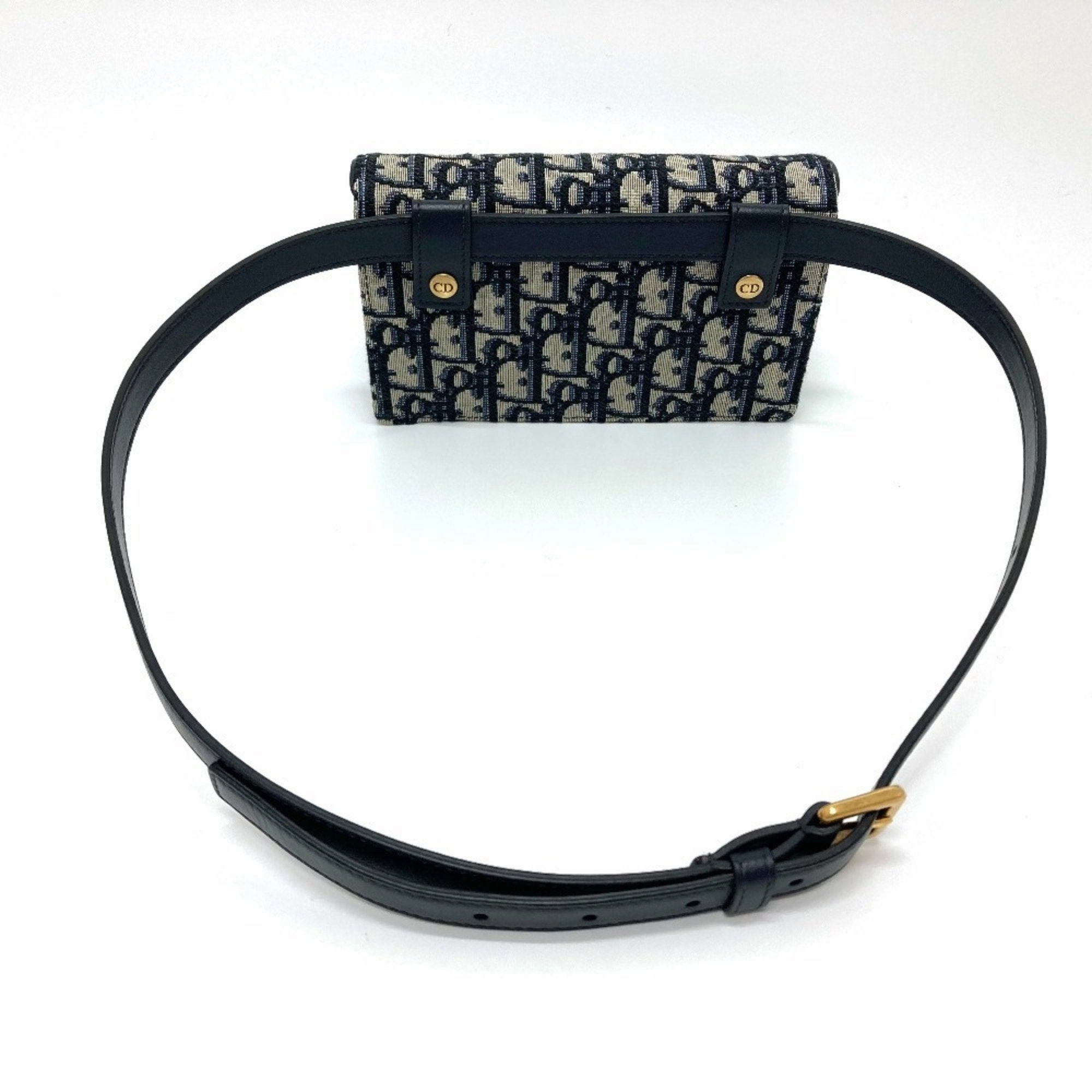 Christian Dior Leather Canvas Fanny Pack Sling Bag (Pre-Owned)
