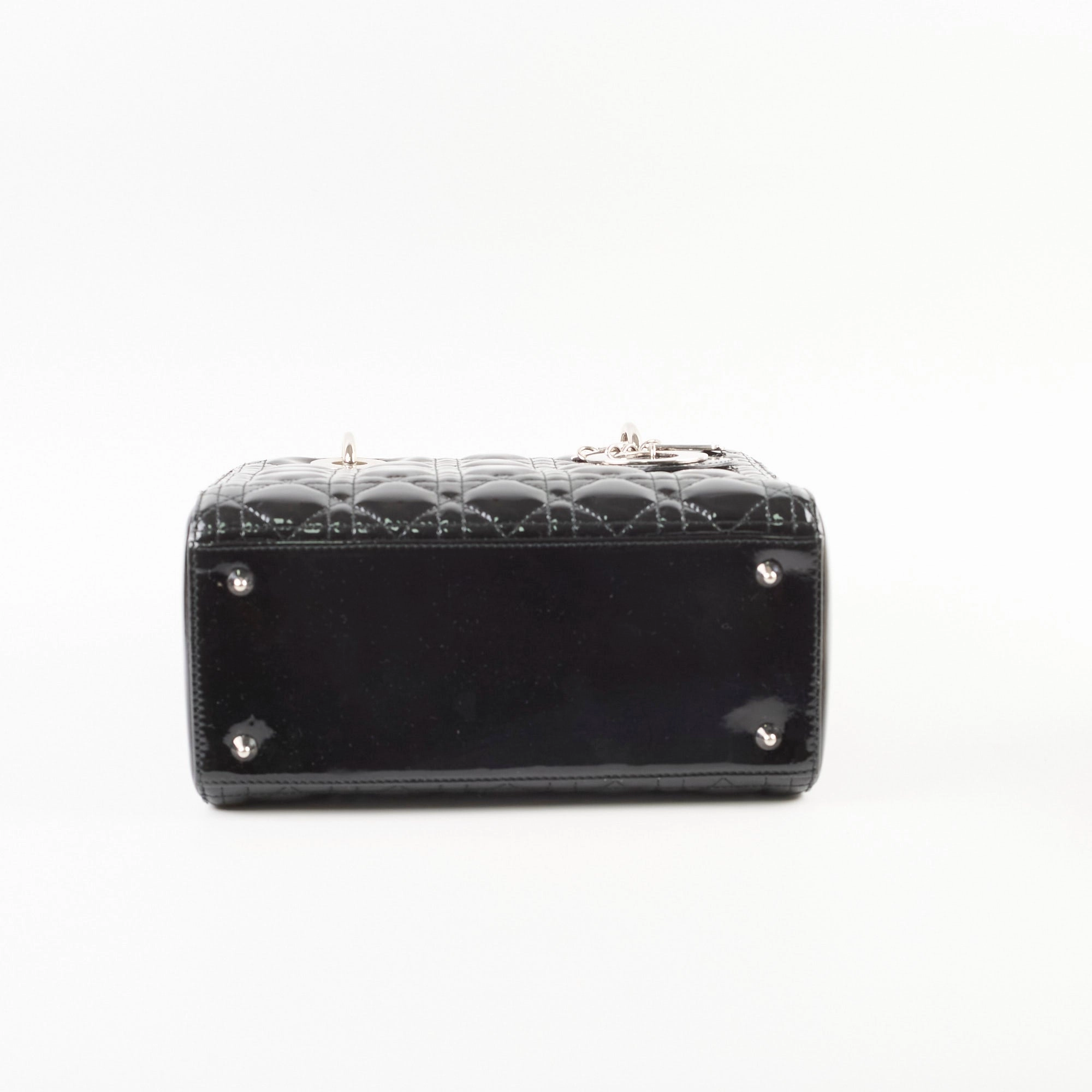 Christian Dior Medium Lady Dior Patent Black