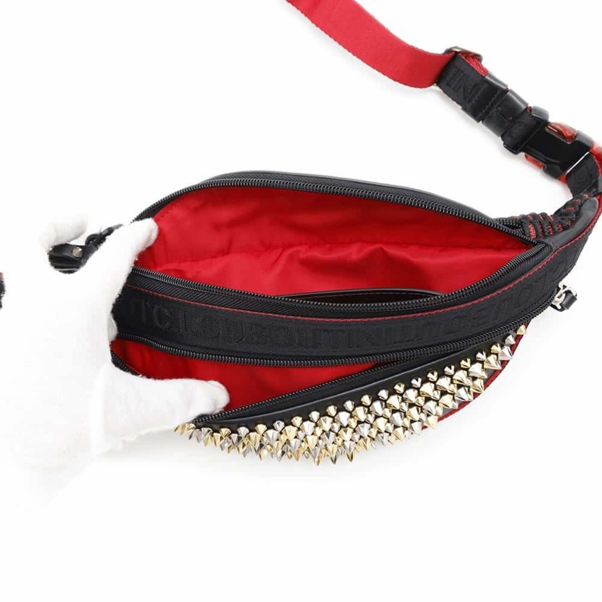 Christian Louboutin Canvas Leather Sling Bag (Pre-Owned)