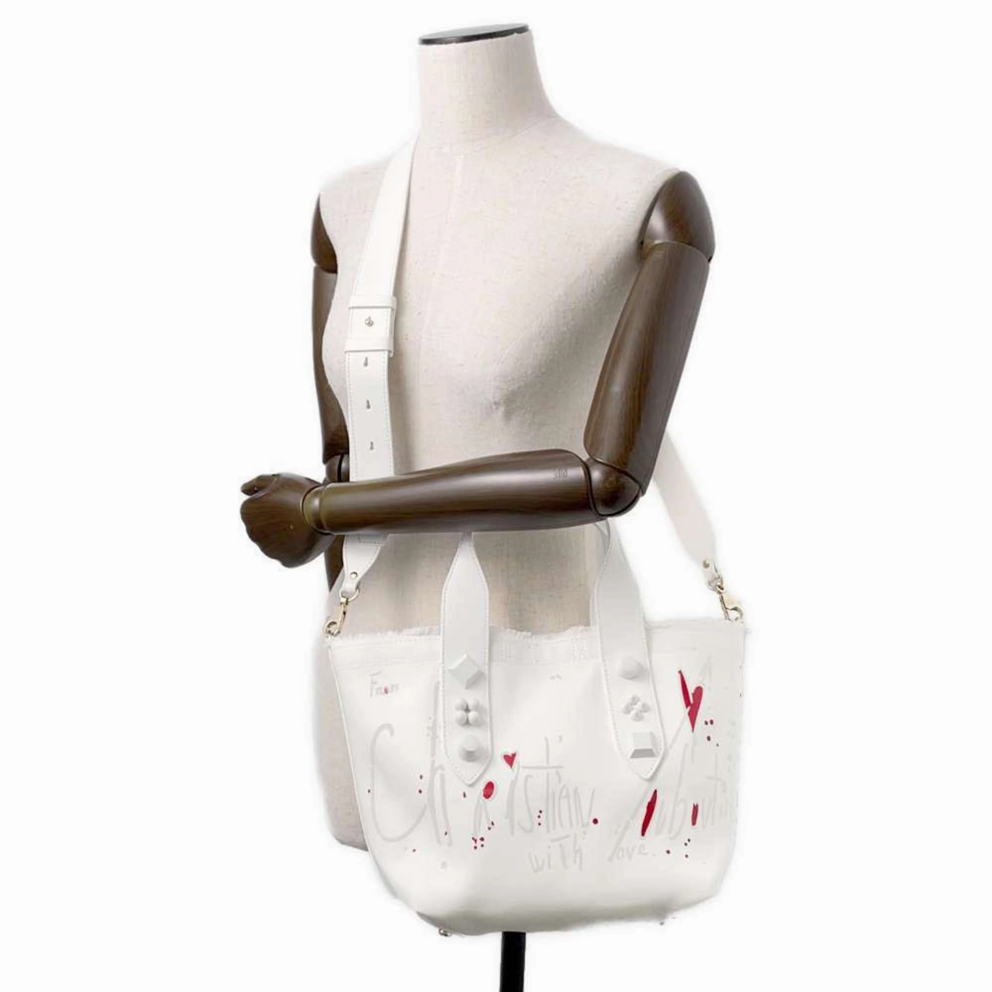 Christian Louboutin Canvas Leather Tote Bag (Pre-Owned)