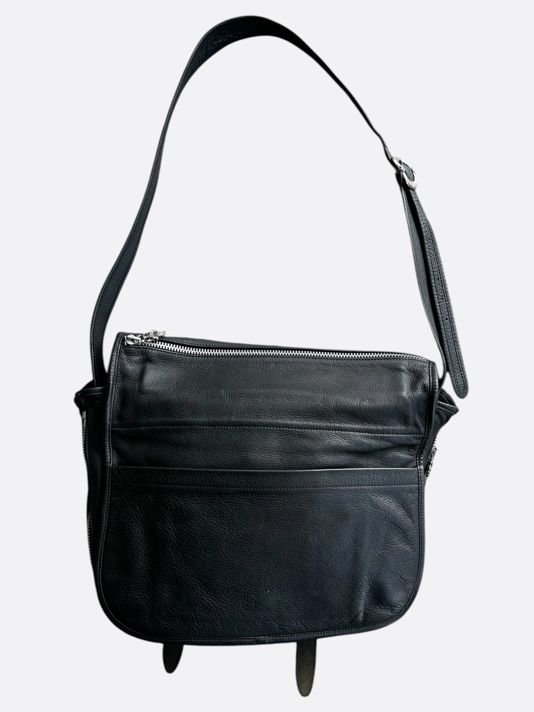 Chrome Hearts Black & Purple Cross Patch Gunslinger Messenger Bag