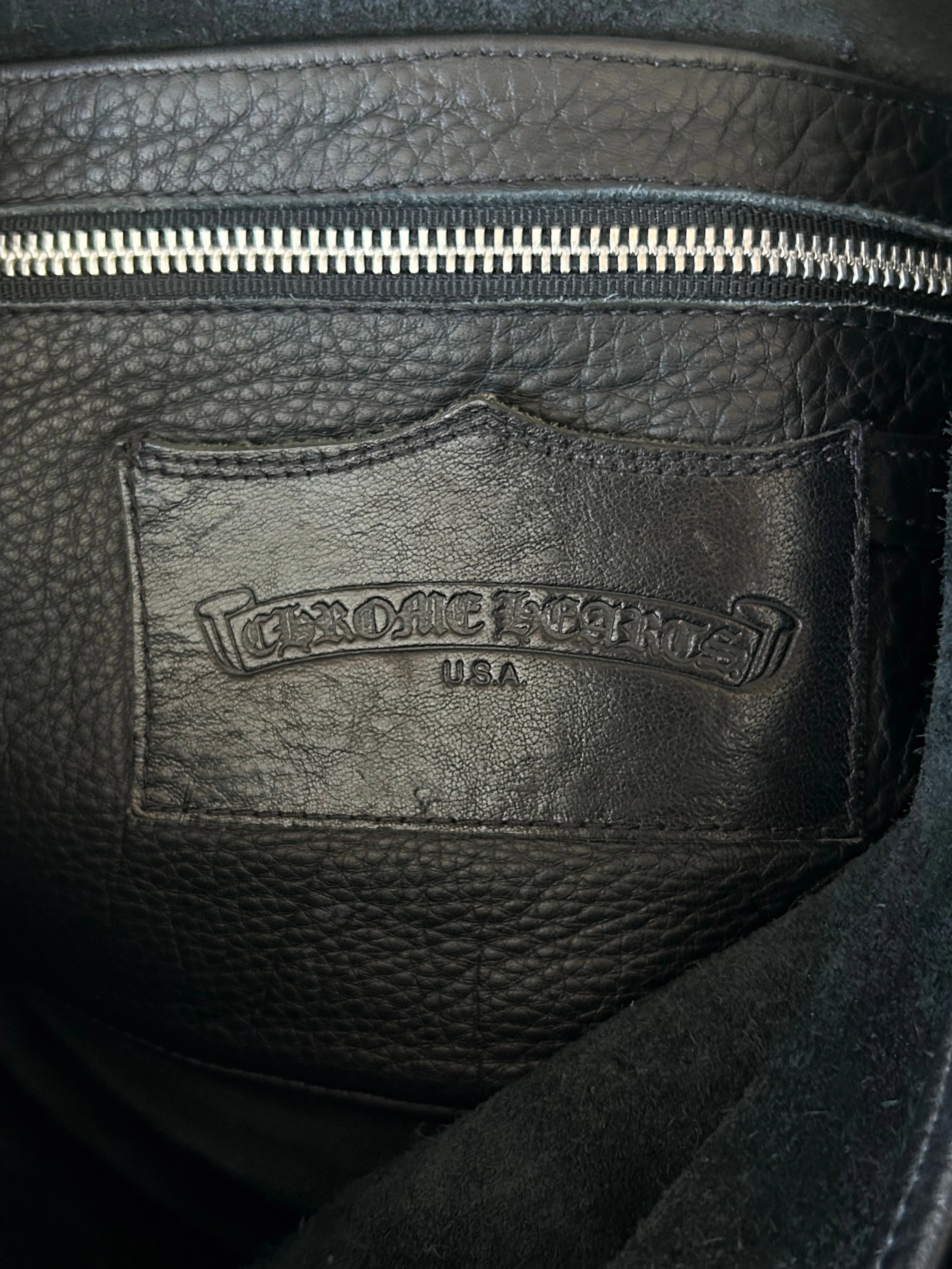 Chrome Hearts Black & Purple Cross Patch Gunslinger Messenger Bag