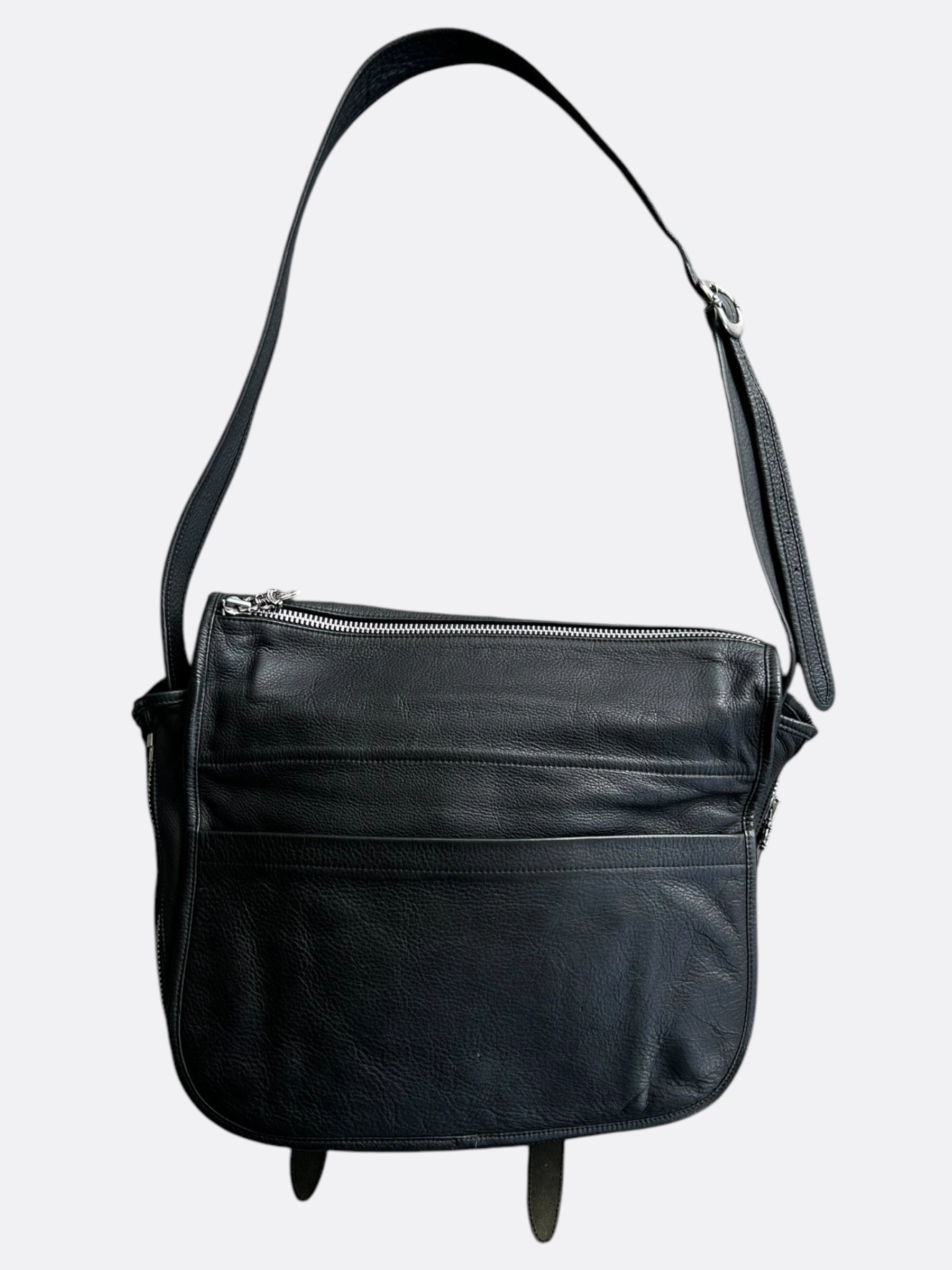 Chrome Hearts Black & Purple Cross Patch Gunslinger Messenger Bag