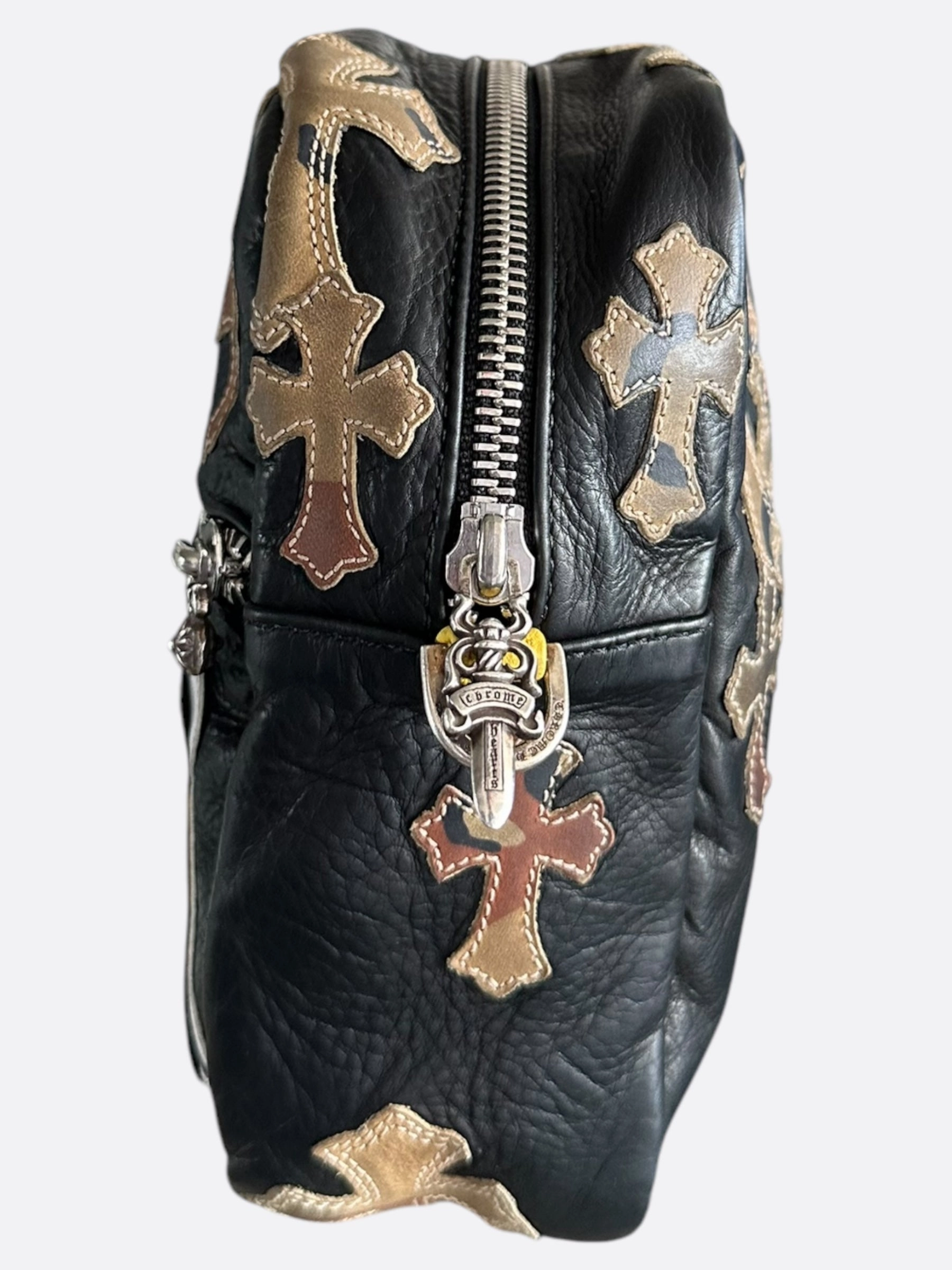 Chrome Hearts Black Camouflage Cross Patch Sex Records Taka Bag
