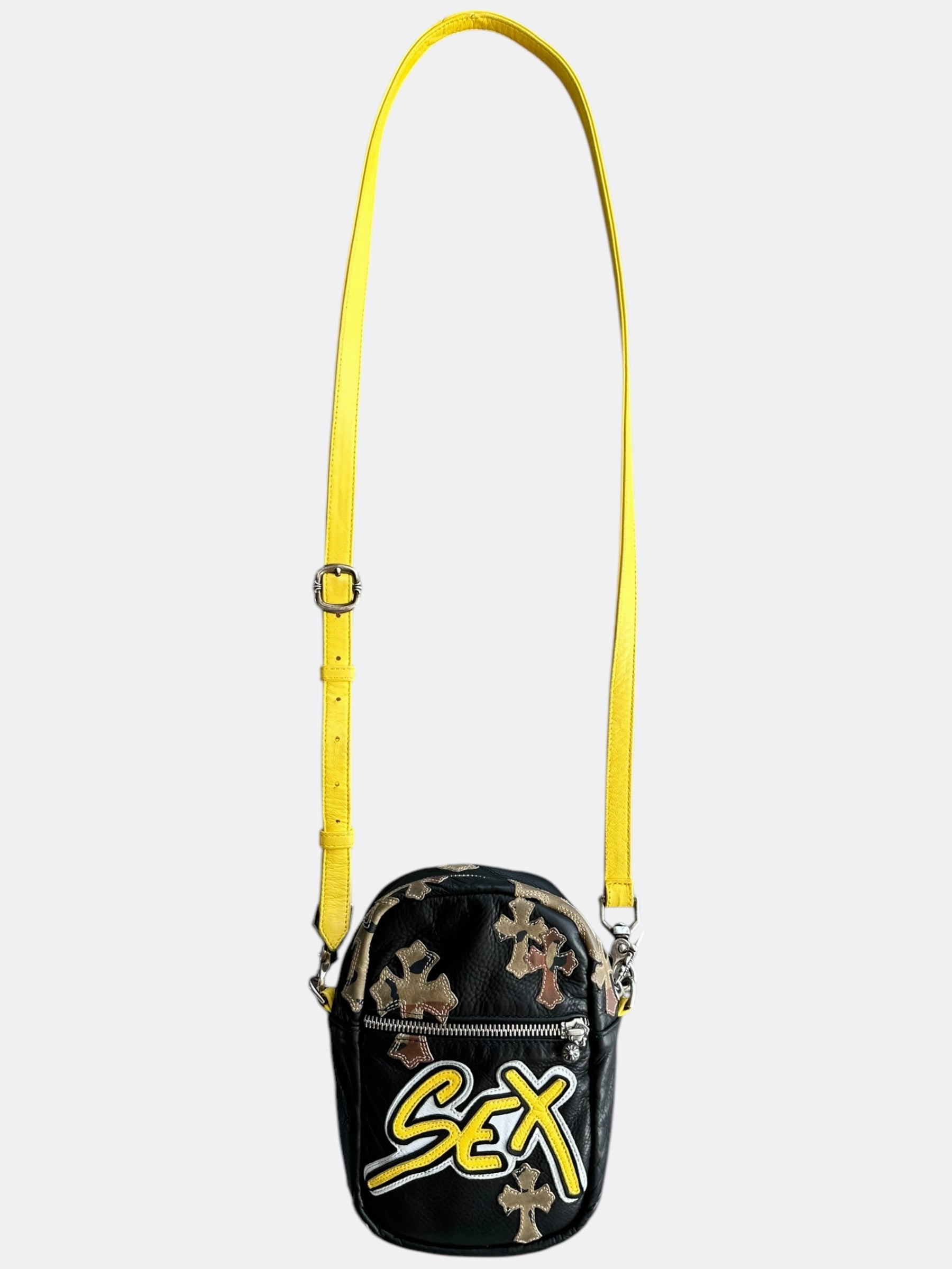 Chrome Hearts Black Camouflage Cross Patch Sex Records Taka Bag