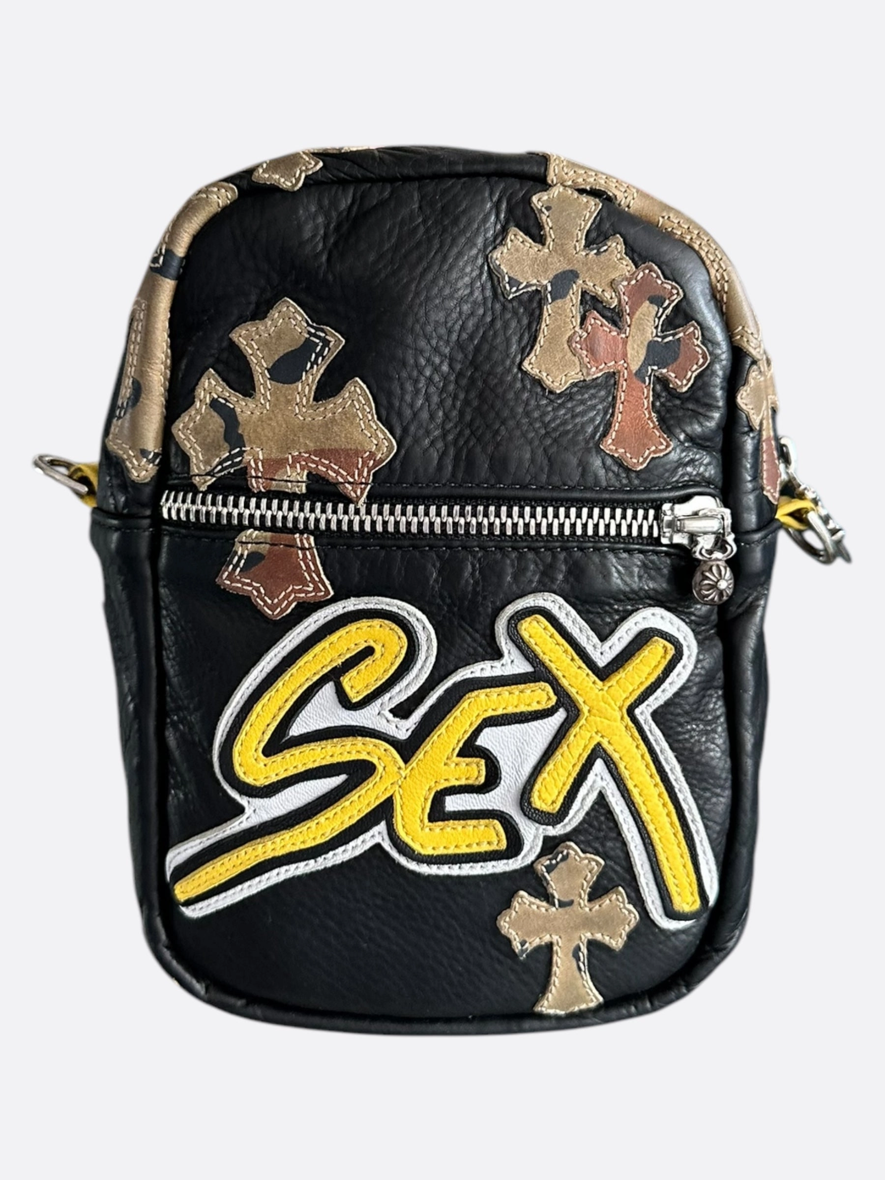 Chrome Hearts Black Camouflage Cross Patch Sex Records Taka Bag