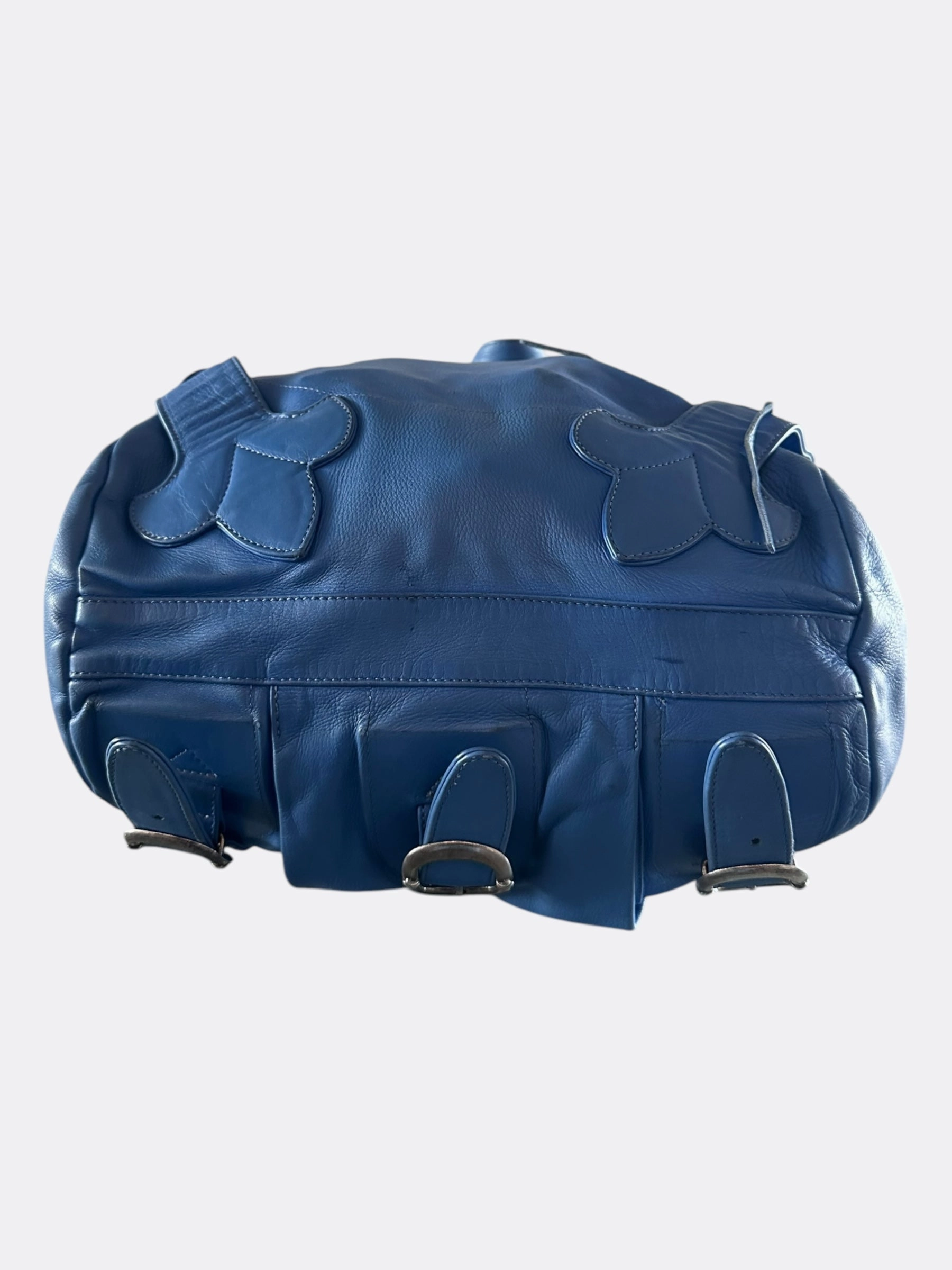 Chrome Hearts Blue Cross Patch Leather Gunslinger Backpack
