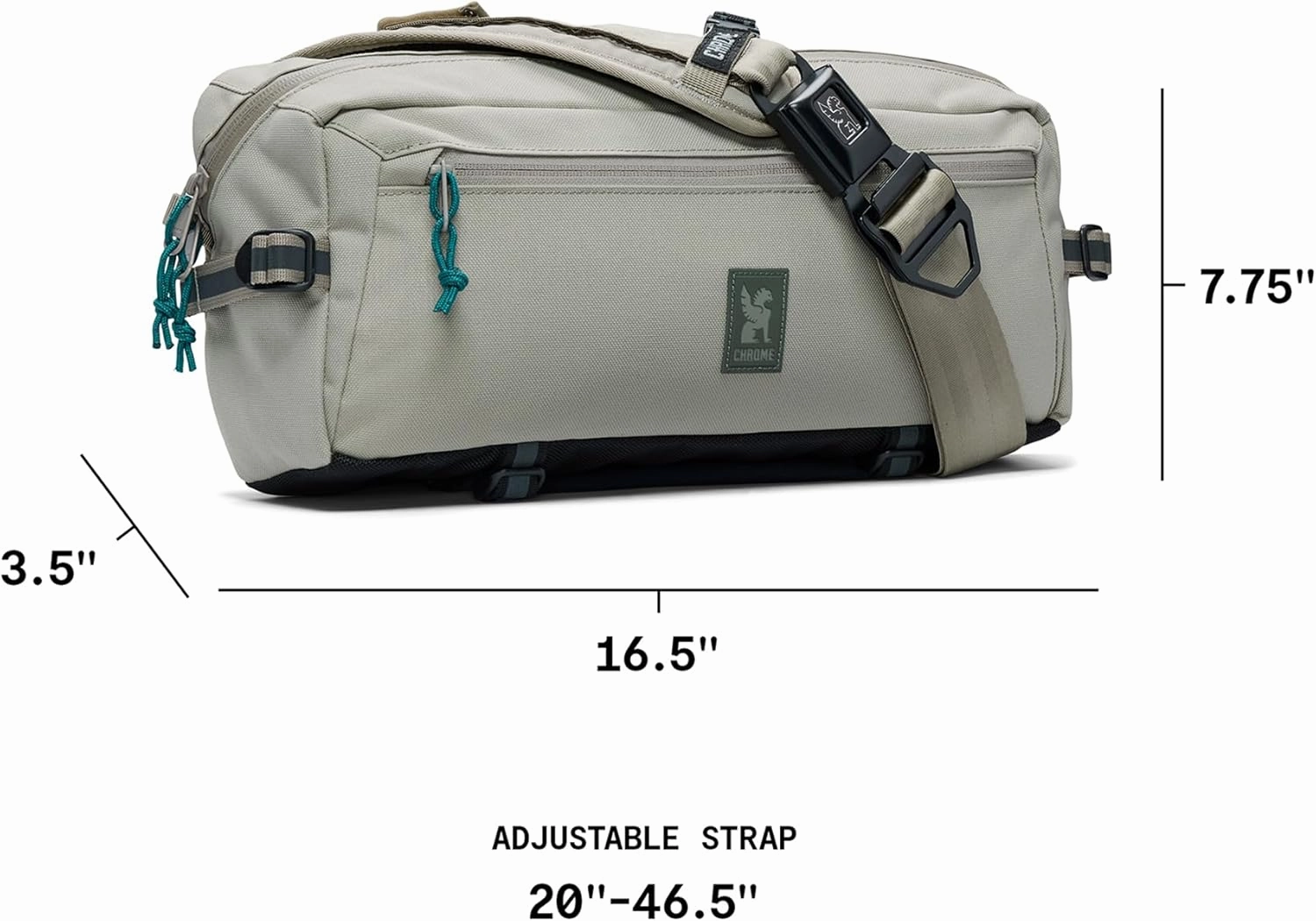 Chrome Industries Kadet Sling Messenger Bag  Crossbody Backpack for Women and Men w/Quick Release Buckle