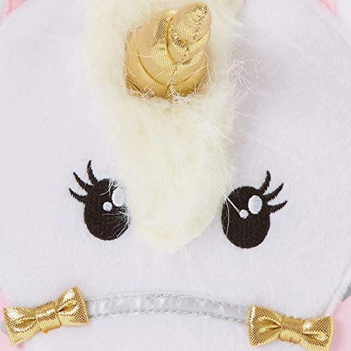 Claires Club Ariella the Unicorn Backpack, Pink with Silver and White, Zipper Closure and Adjustable Straps, 8x9x3 Inches