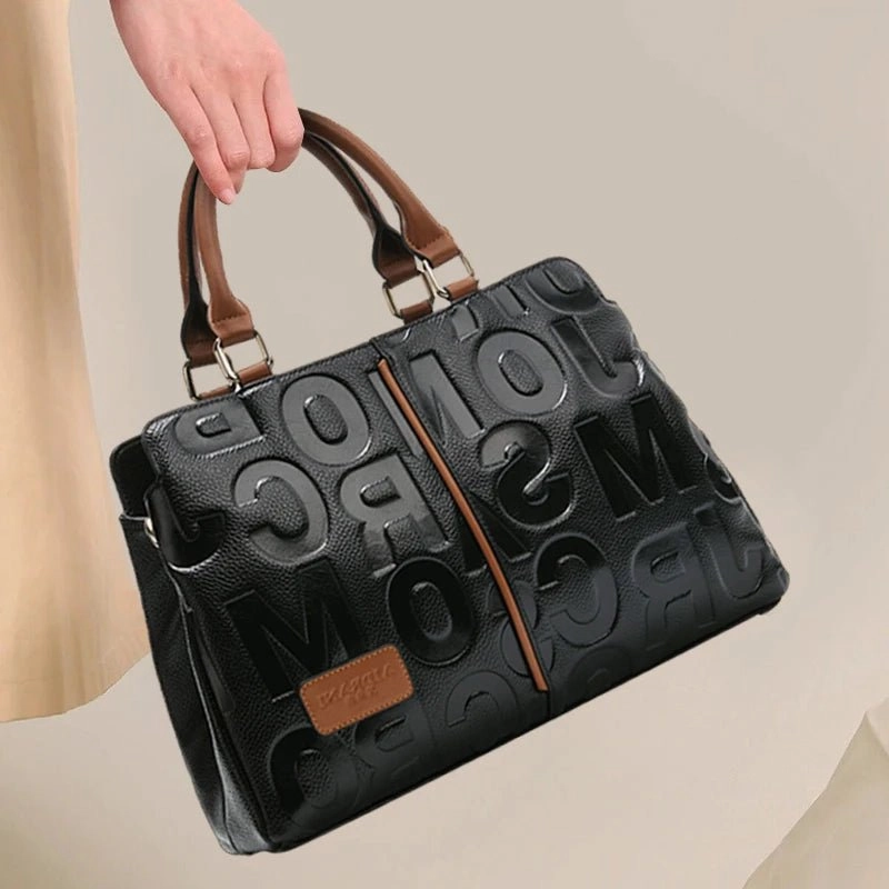 Classic Charm: Genuine Leather Tote for Women's Luxury Fashion