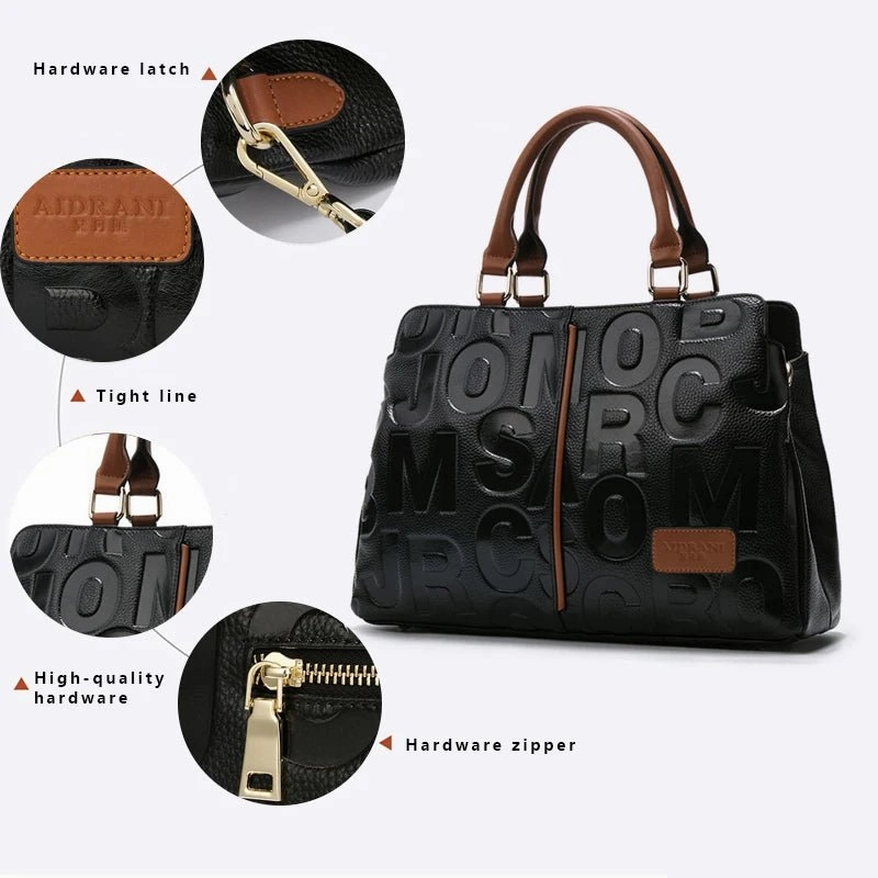 Classic Charm: Genuine Leather Tote for Women's Luxury Fashion