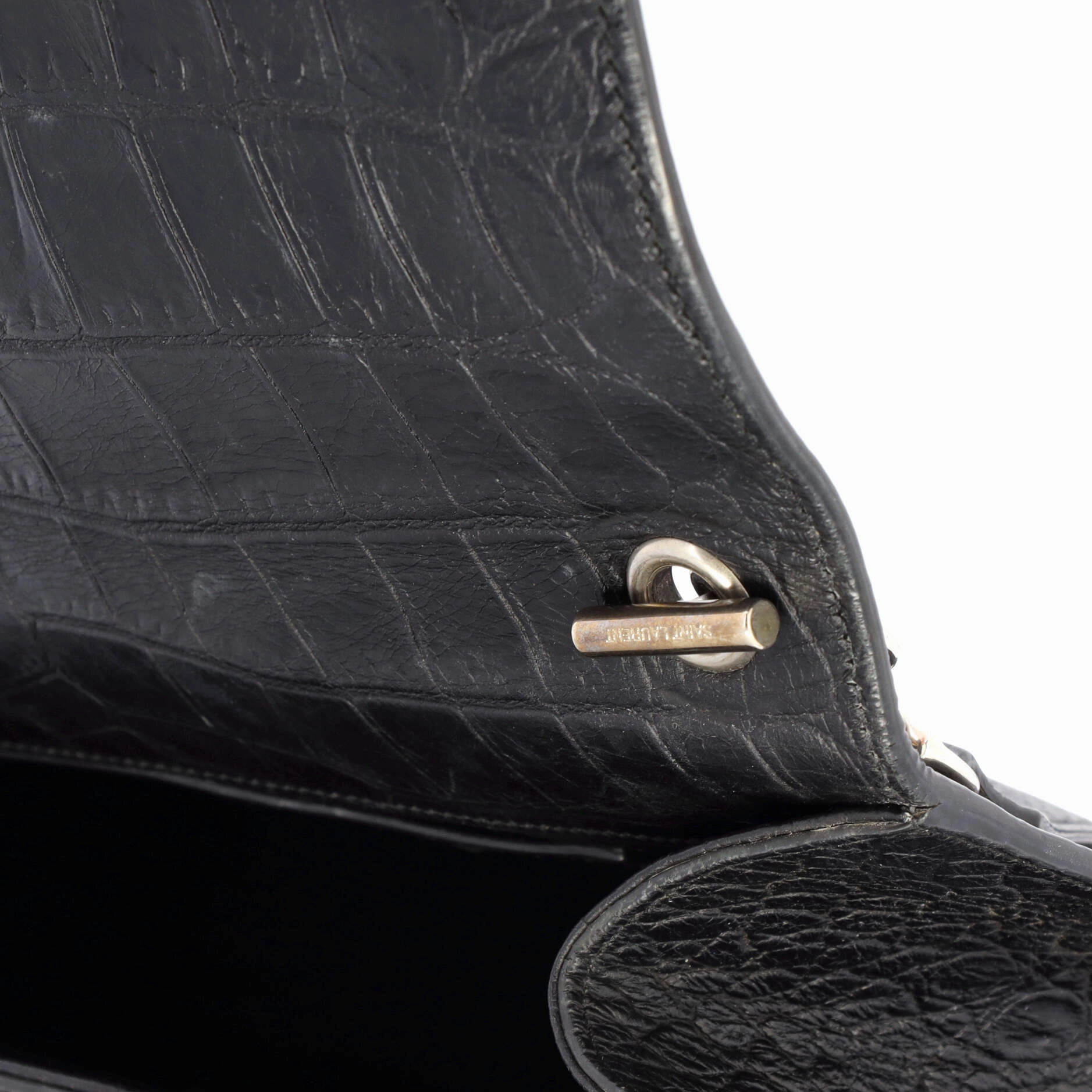 Classic Monogram Shoulder Bag Crocodile Embossed Leather