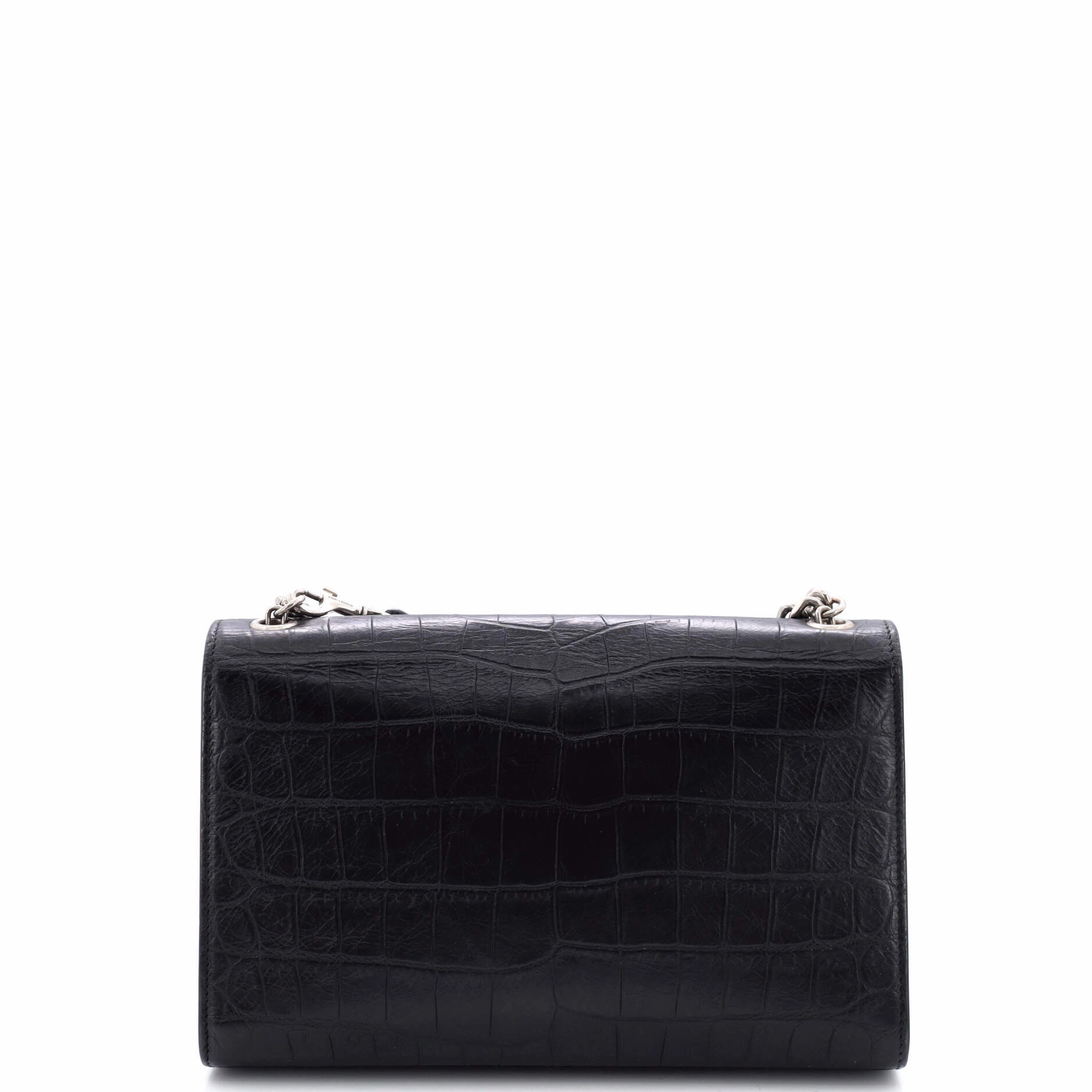 Classic Monogram Shoulder Bag Crocodile Embossed Leather