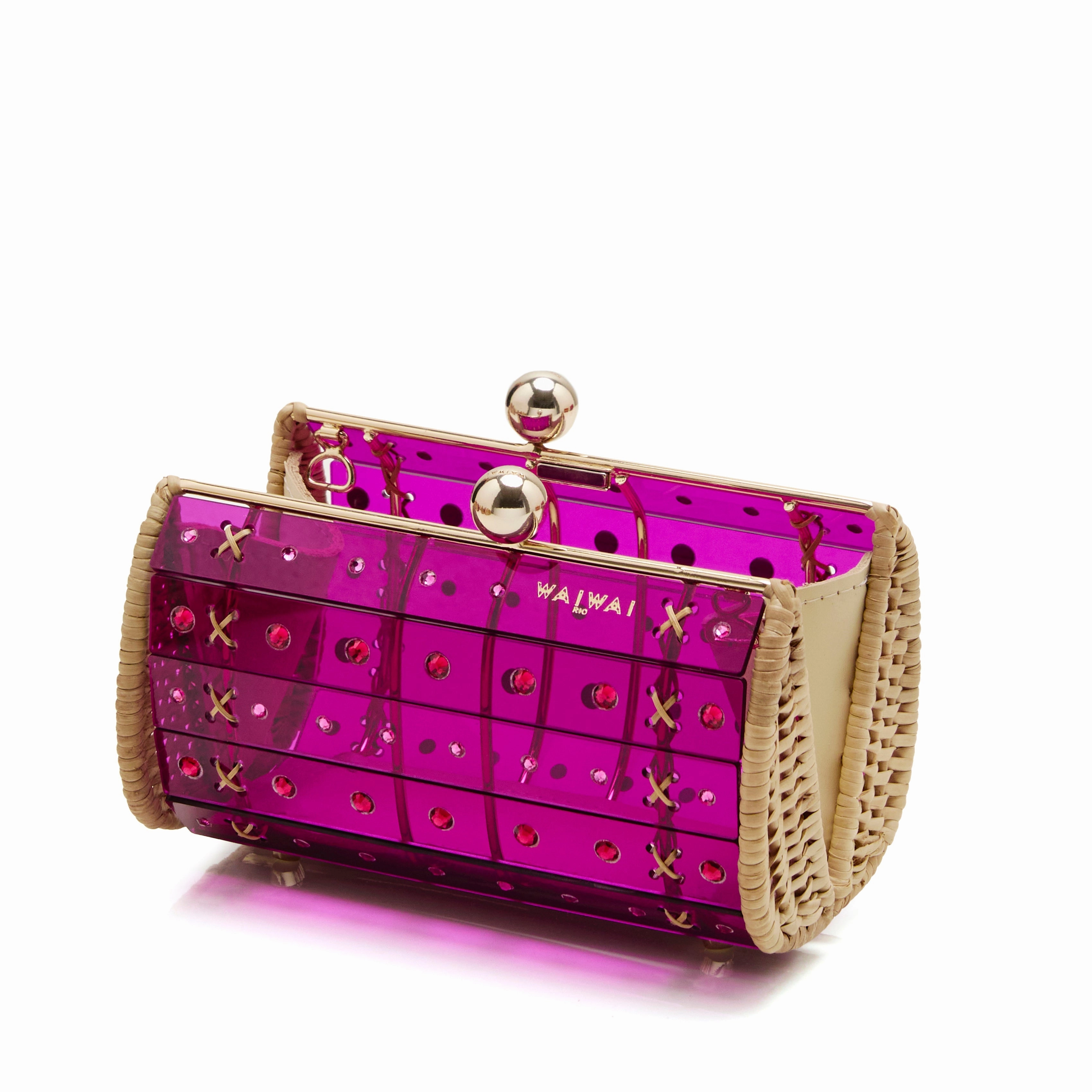 Clutch Strass Gold Lilac