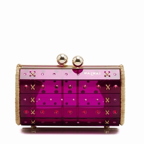 Clutch Strass Gold Lilac