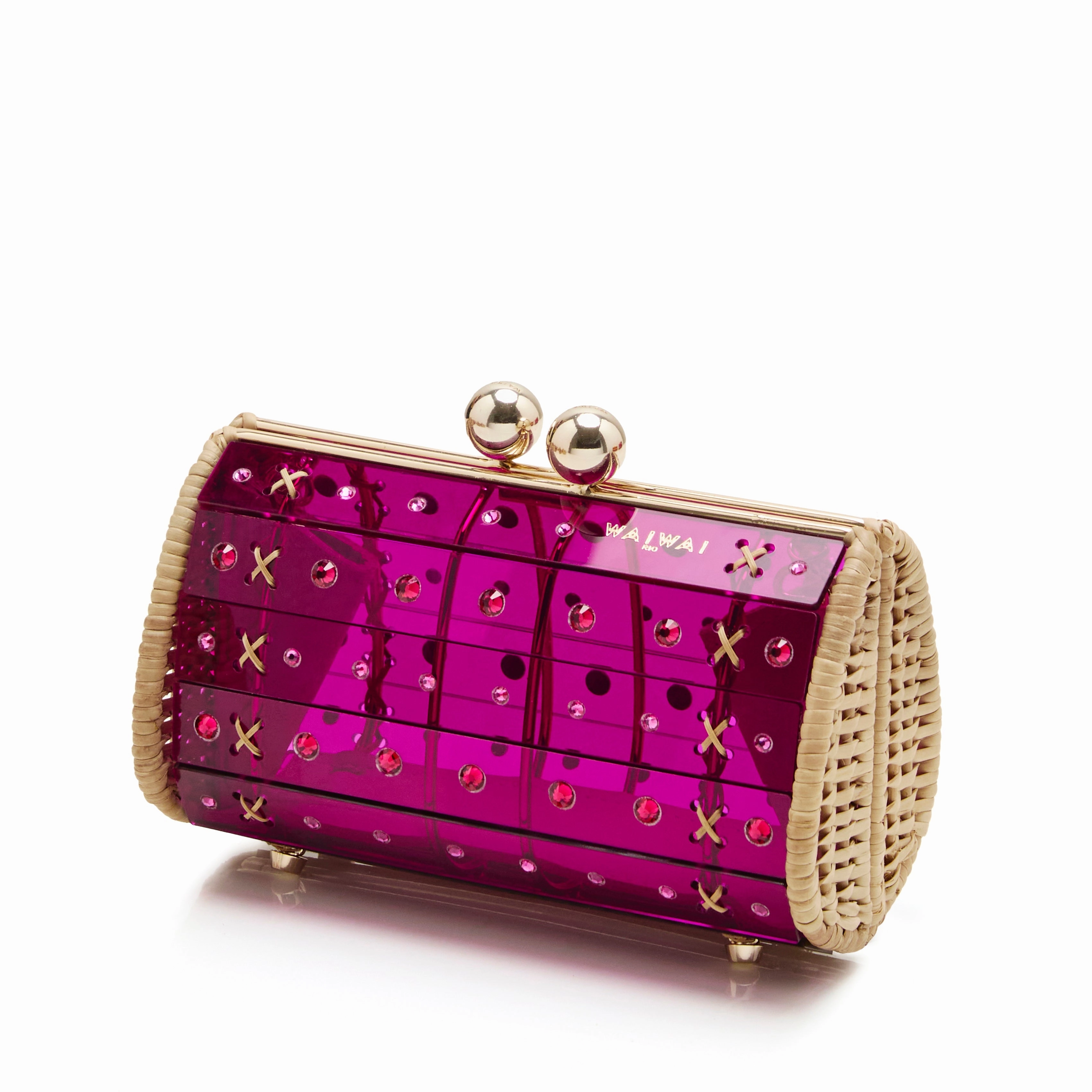Clutch Strass Gold Lilac