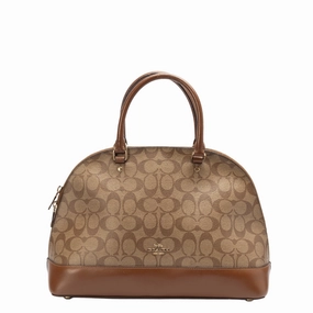 Coach Brown Coated Canvas and Leather Sierra Satchel