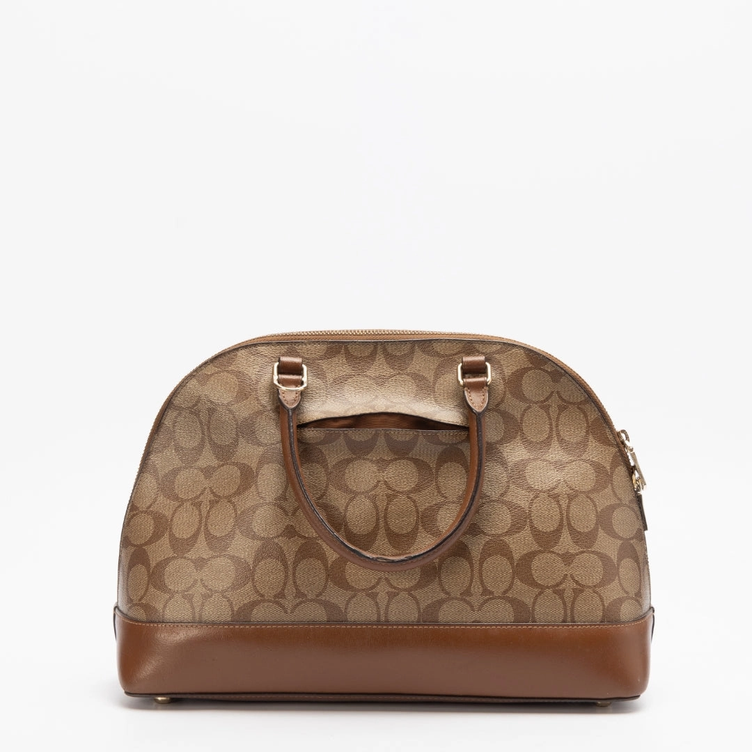Coach Brown Coated Canvas and Leather Sierra Satchel