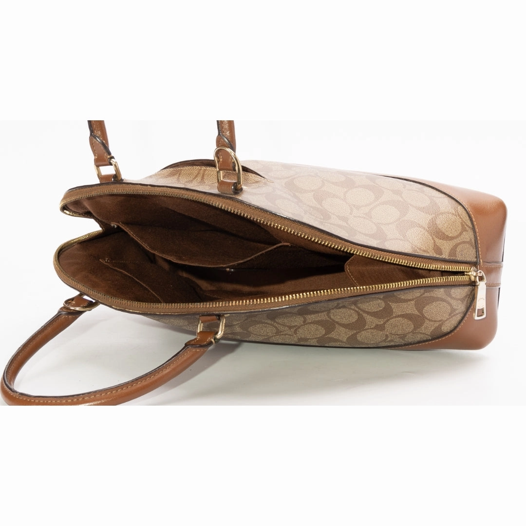 Coach Brown Coated Canvas and Leather Sierra Satchel