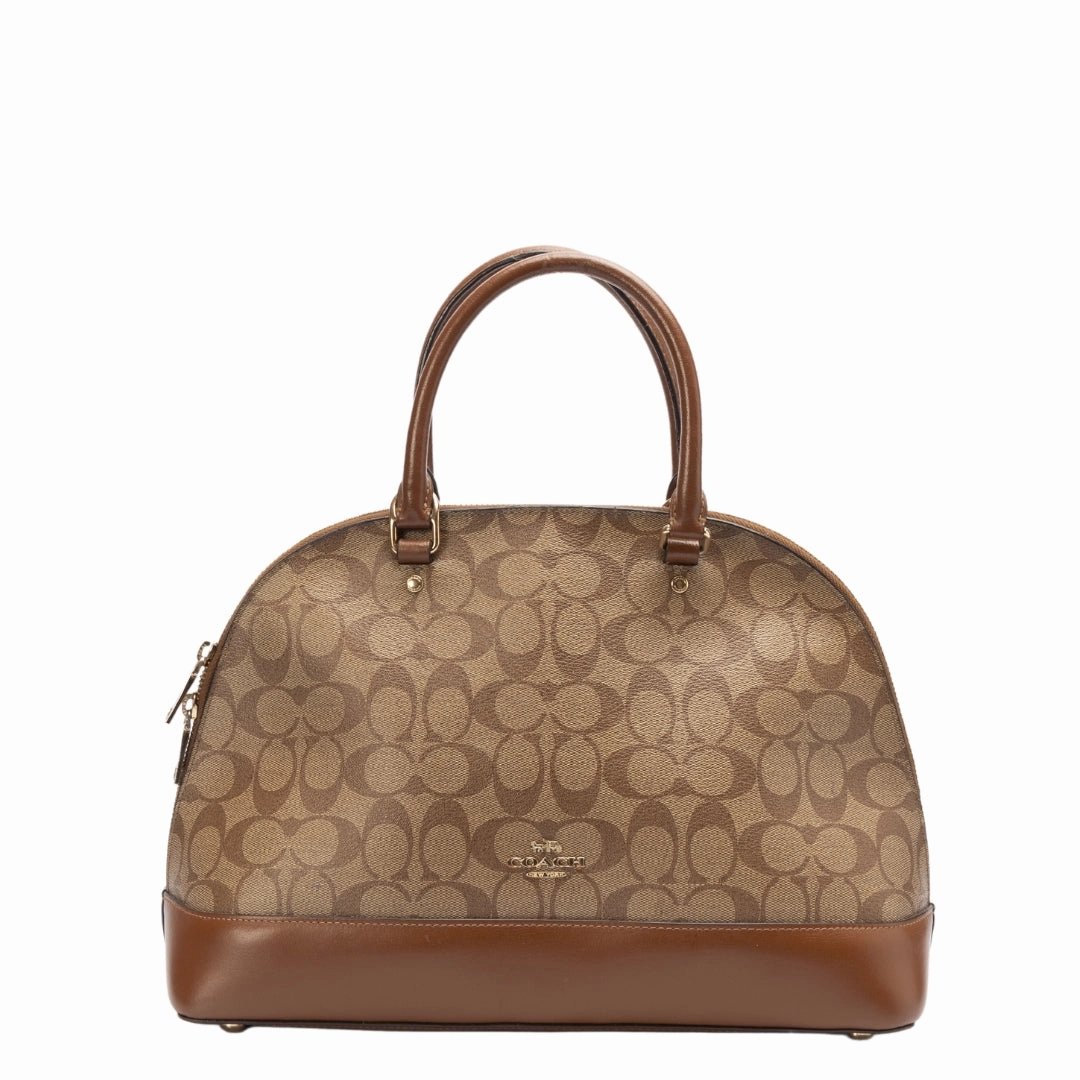 Coach Brown Coated Canvas and Leather Sierra Satchel