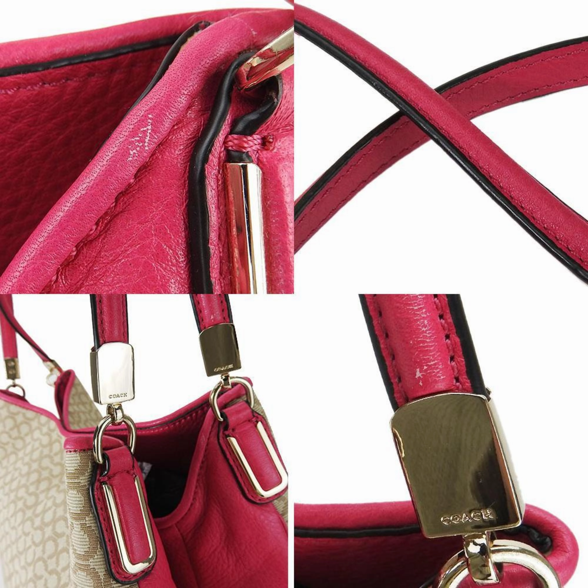 Coach Canvas Leather Tote Bag (Pre-Owned)