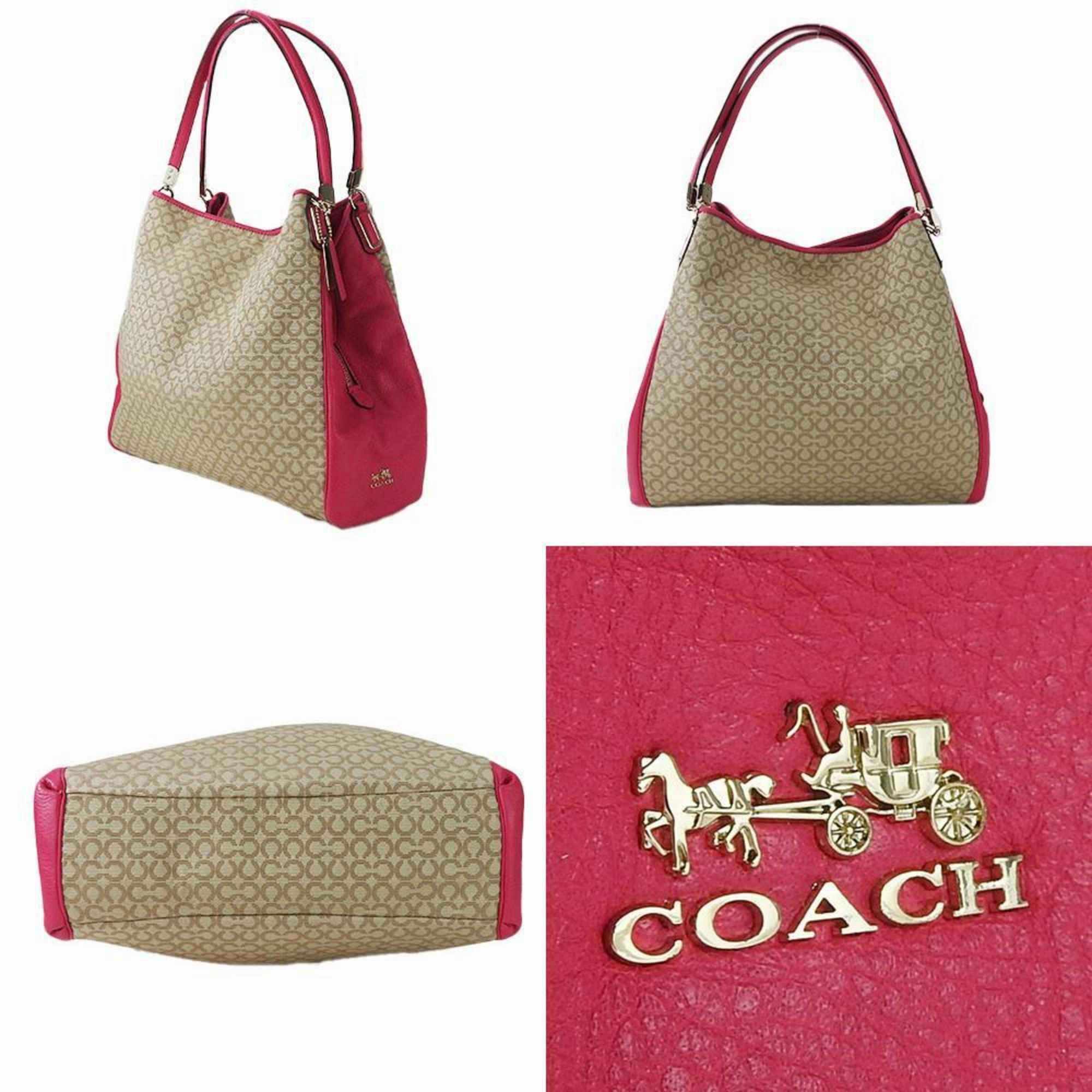 Coach Canvas Leather Tote Bag (Pre-Owned)