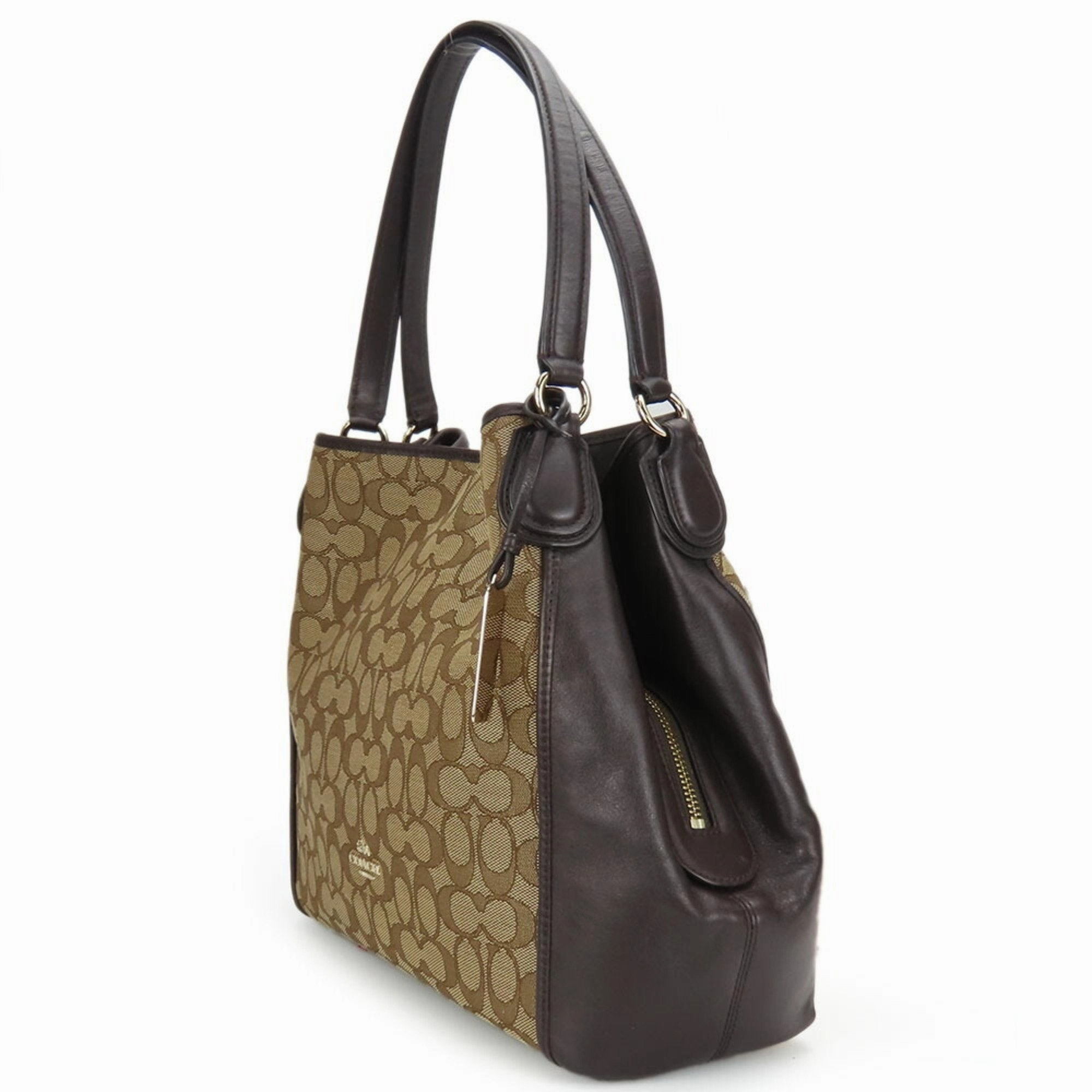 Coach Canvas Leather Tote Bag (Pre-Owned)