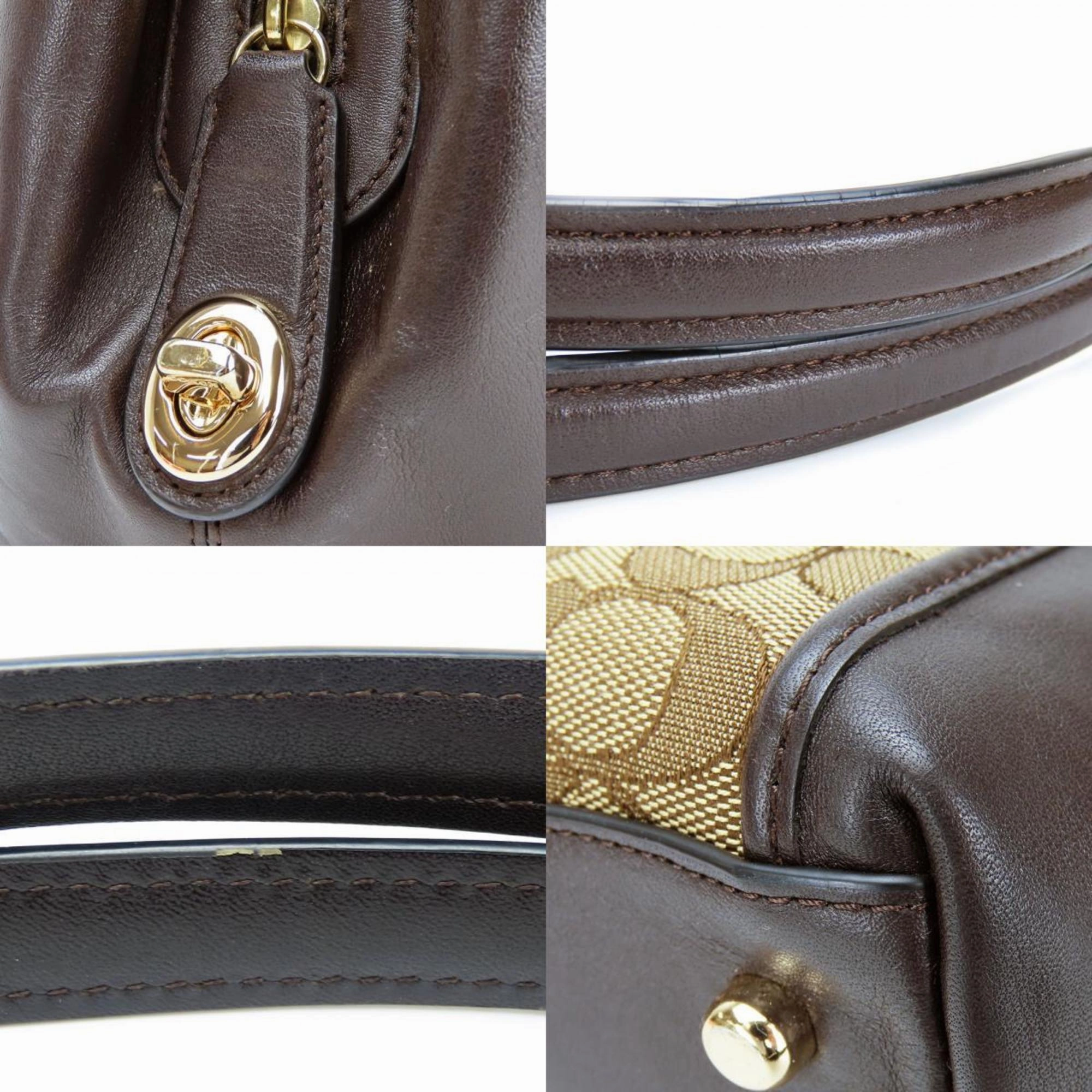 Coach Canvas Leather Tote Bag (Pre-Owned)