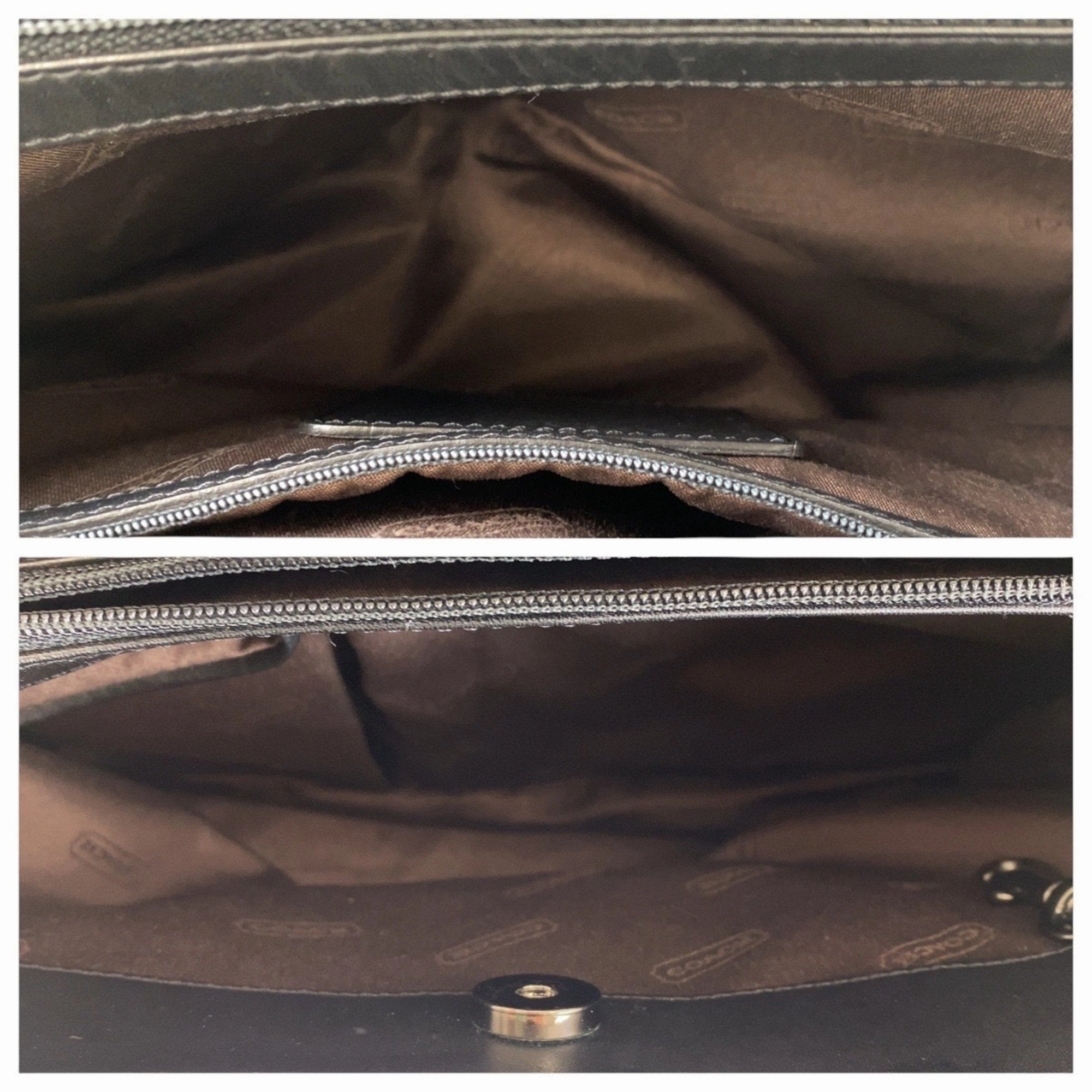Coach Leather Canvas Shoulder Bag Tote Bag (Pre-Owned)