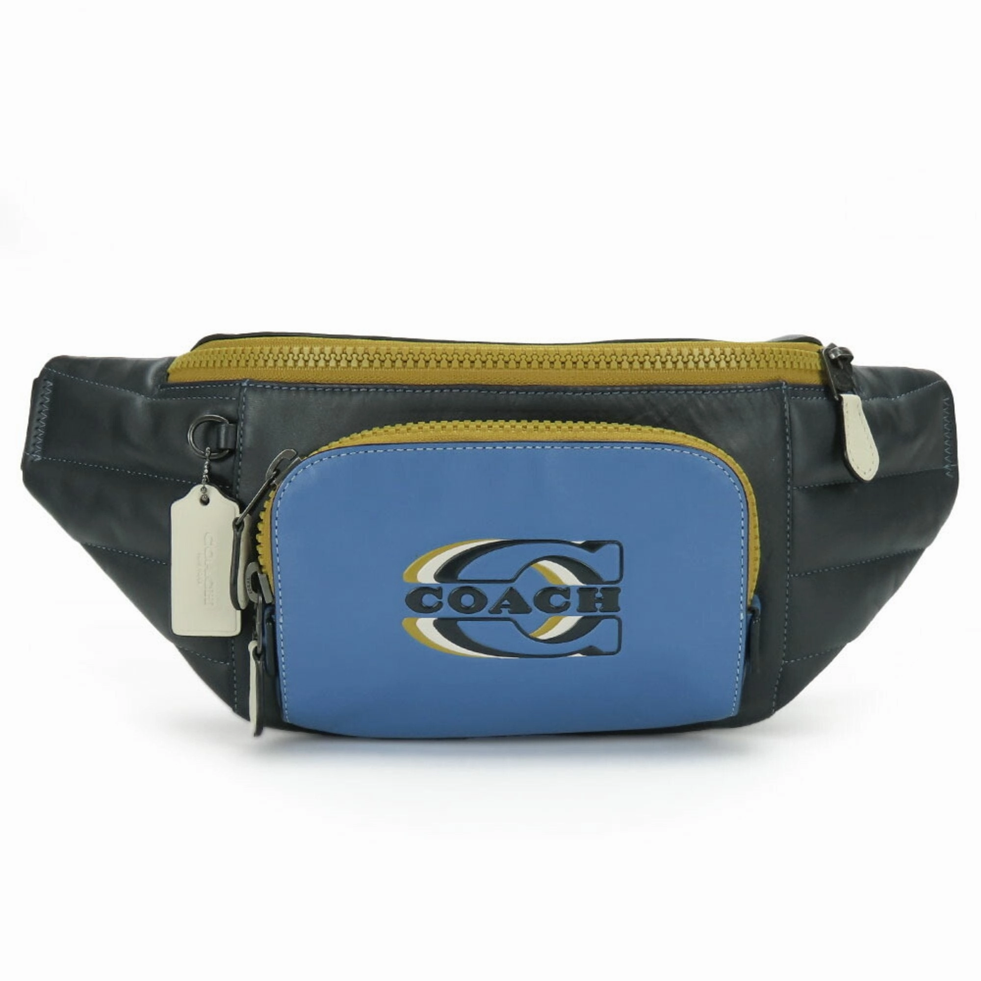 Coach Navy Leather Fanny Pack Sling Bag (Pre-Owned)