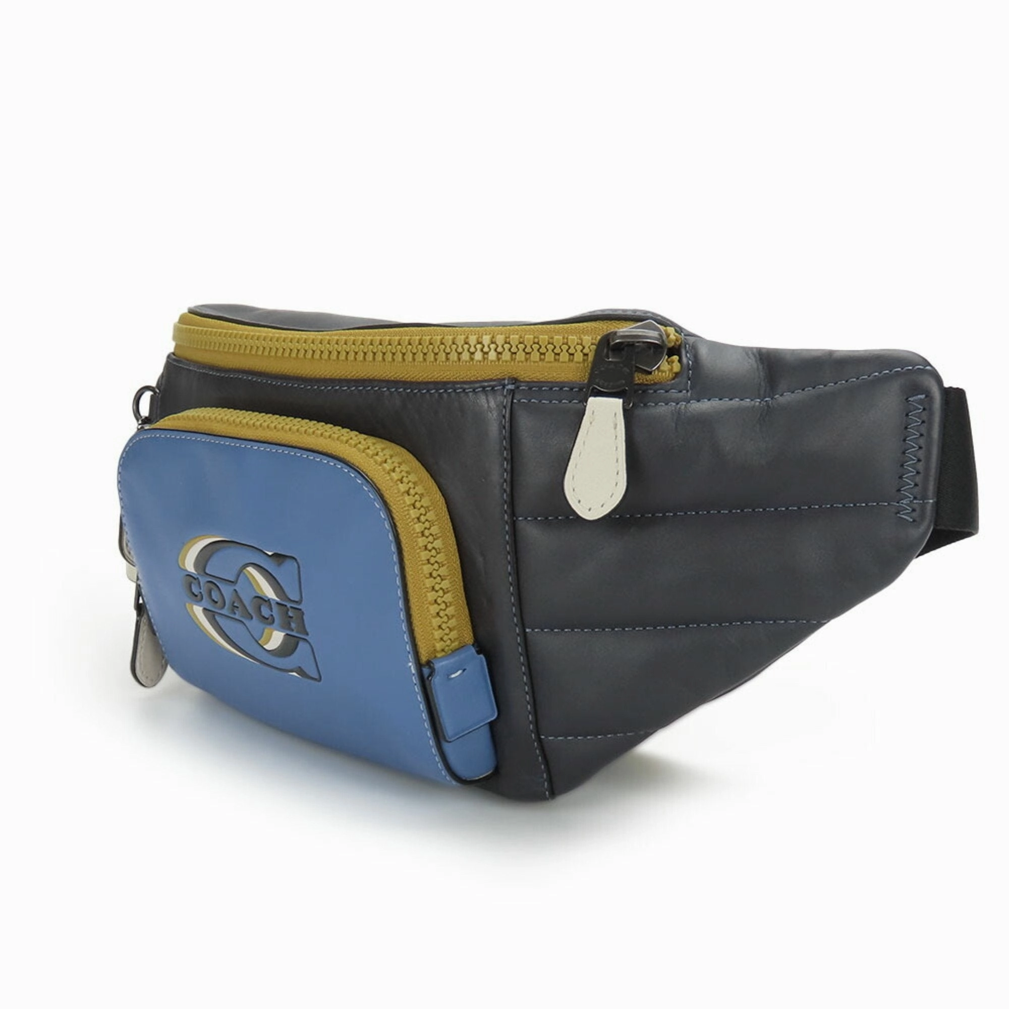Coach Navy Leather Fanny Pack Sling Bag (Pre-Owned)