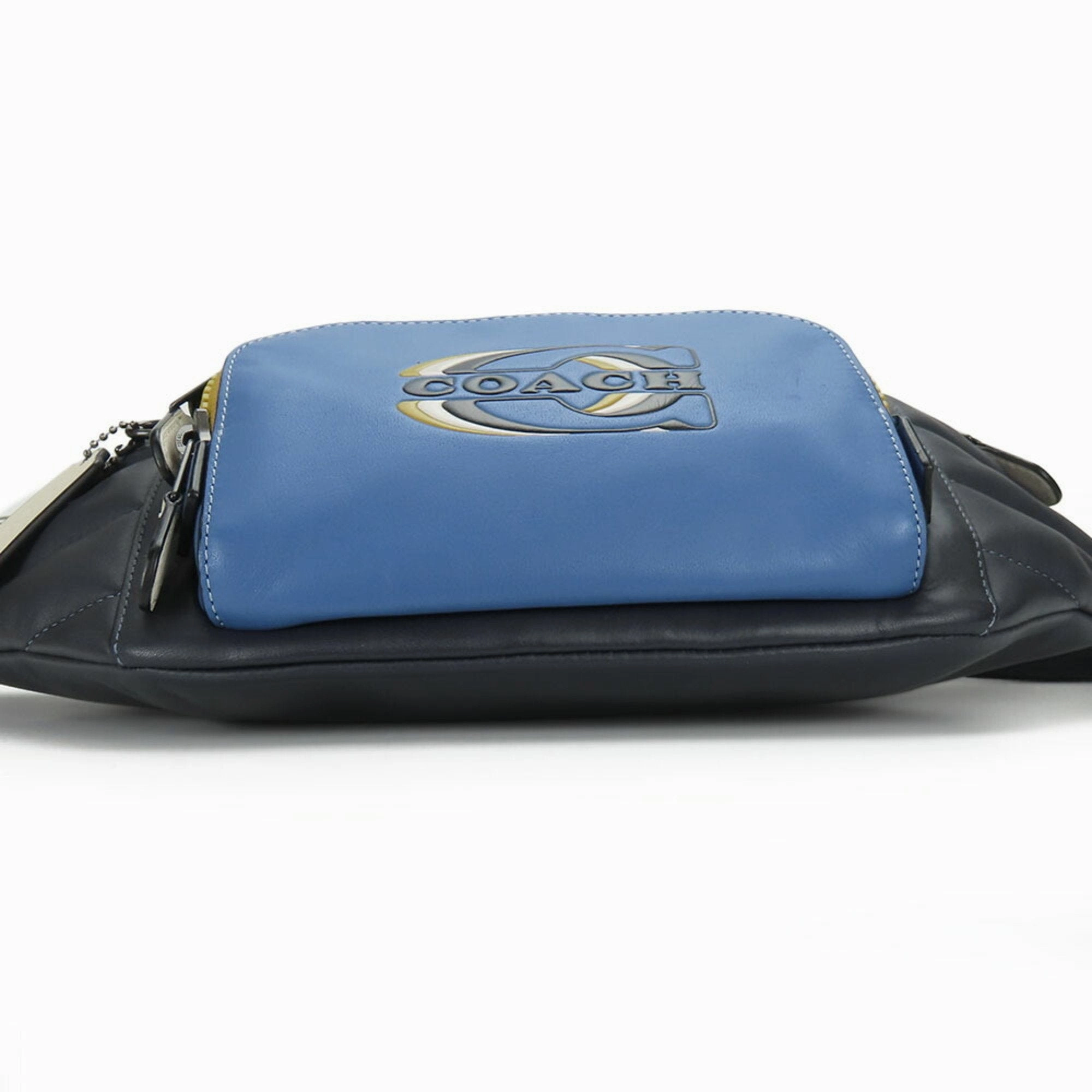 Coach Navy Leather Fanny Pack Sling Bag (Pre-Owned)